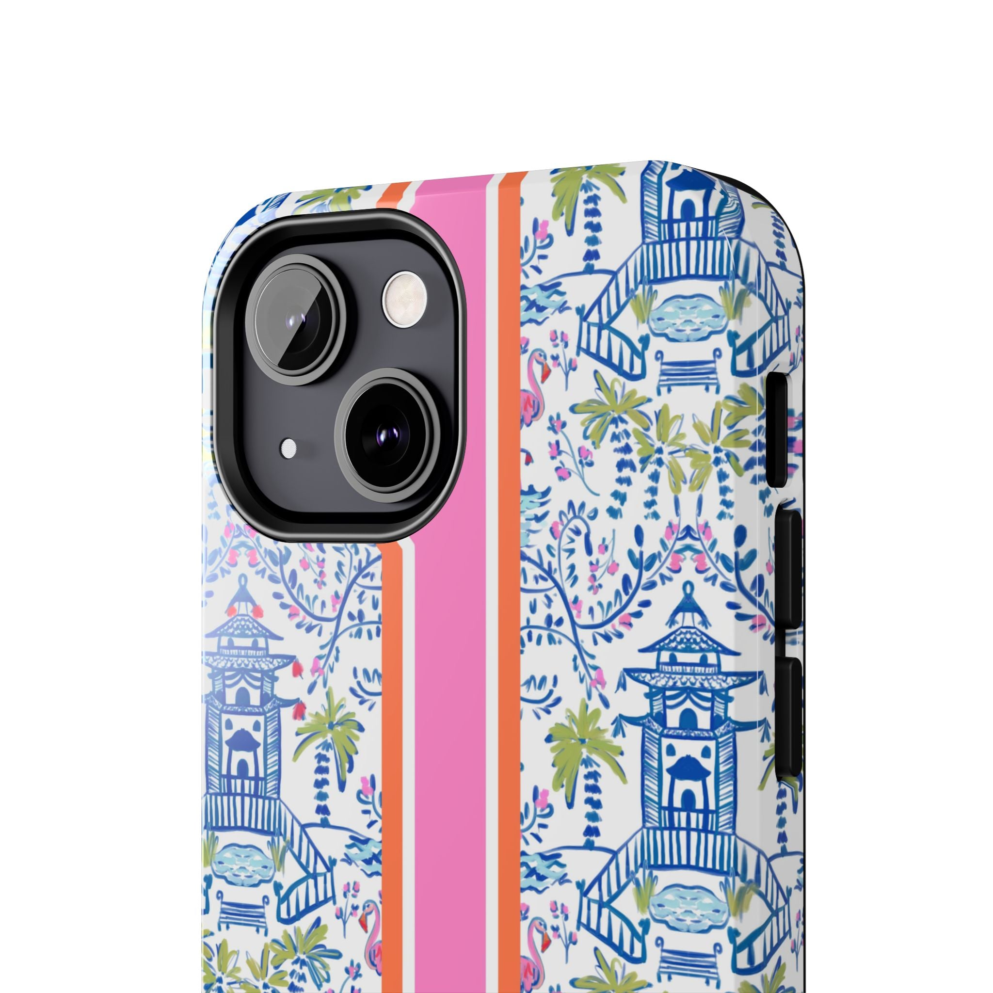 Colorful Chinoiserie Monogrammed Tough Phone Case