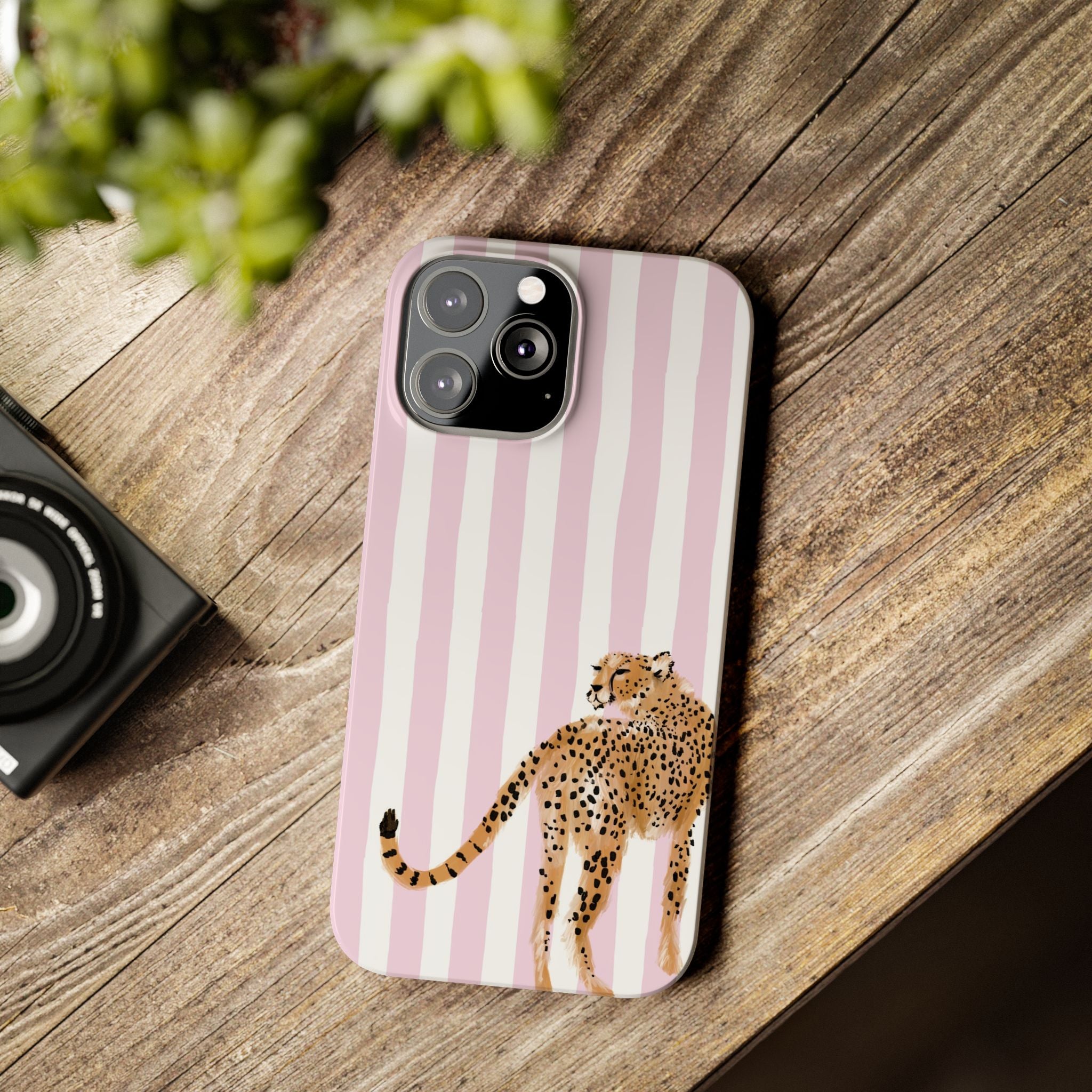 Preppy Cheetah Slim Phone Case