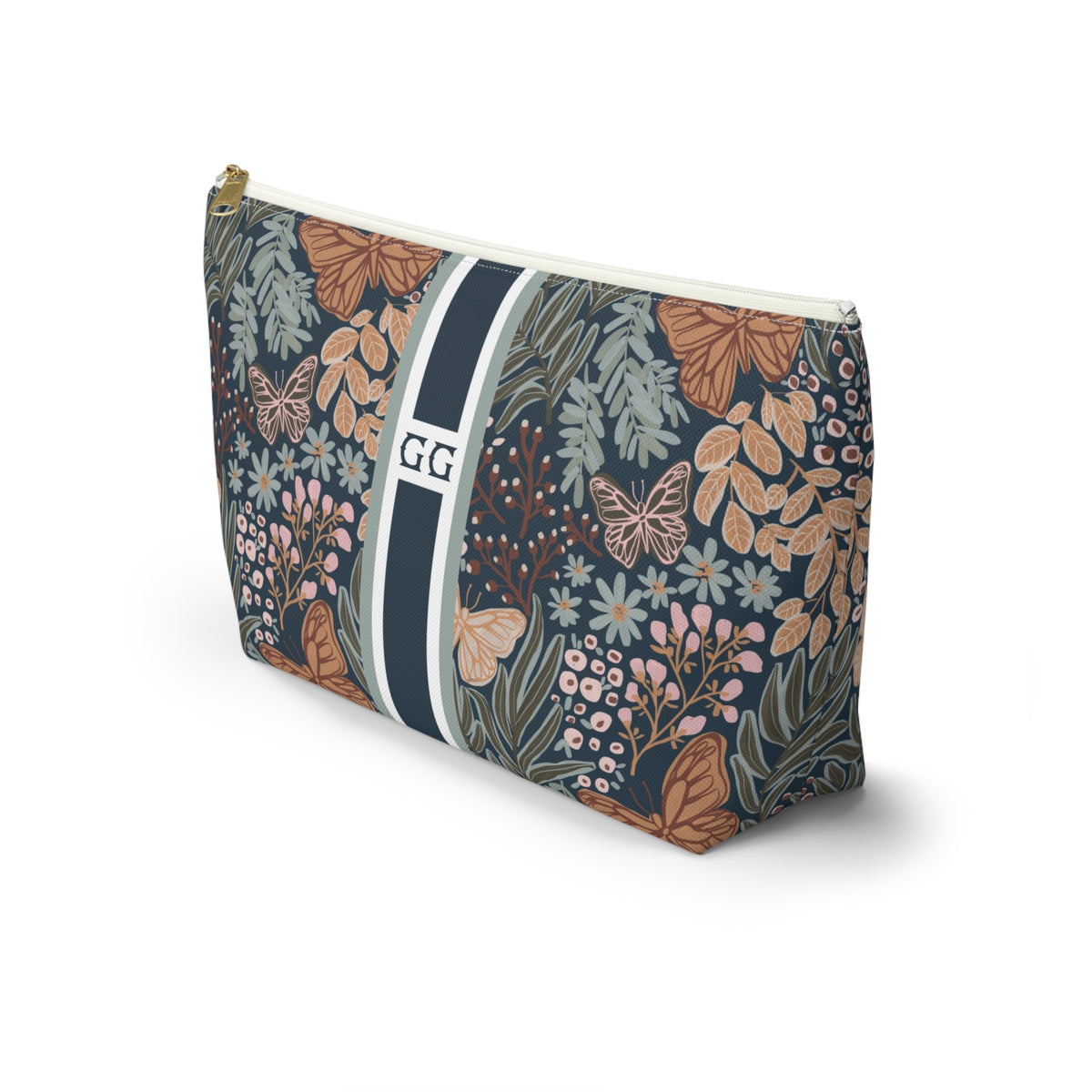 Dabney Striped Monogrammed Mahjong Tile Pouch