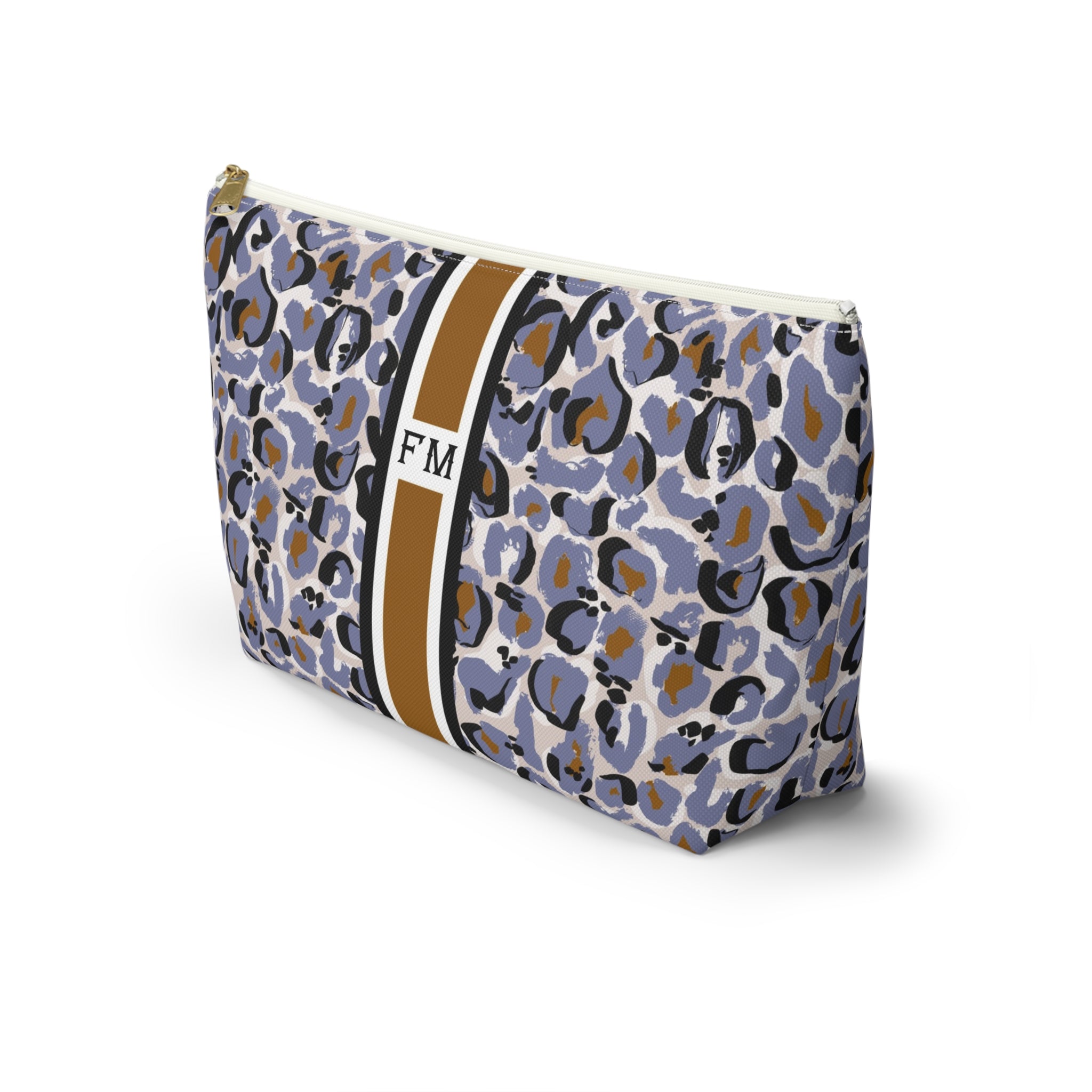 Quinn II Striped Monogrammed Mahjong Tile Pouch