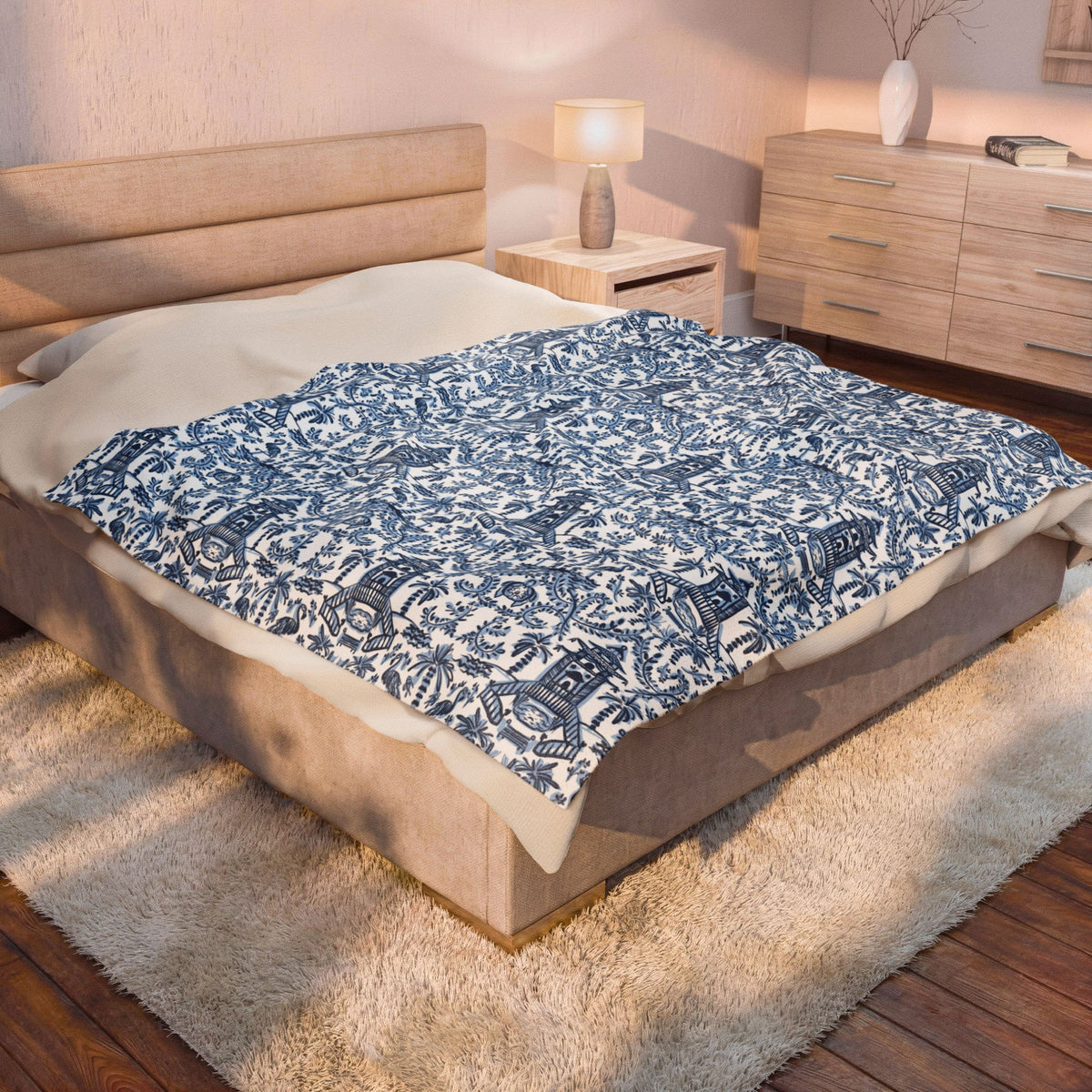 Palm Beach Velveteen Throw Blanket