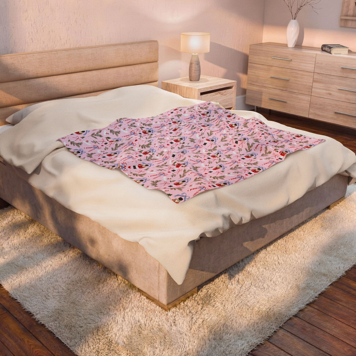 Nutcracker Velveteen Throw Blanket