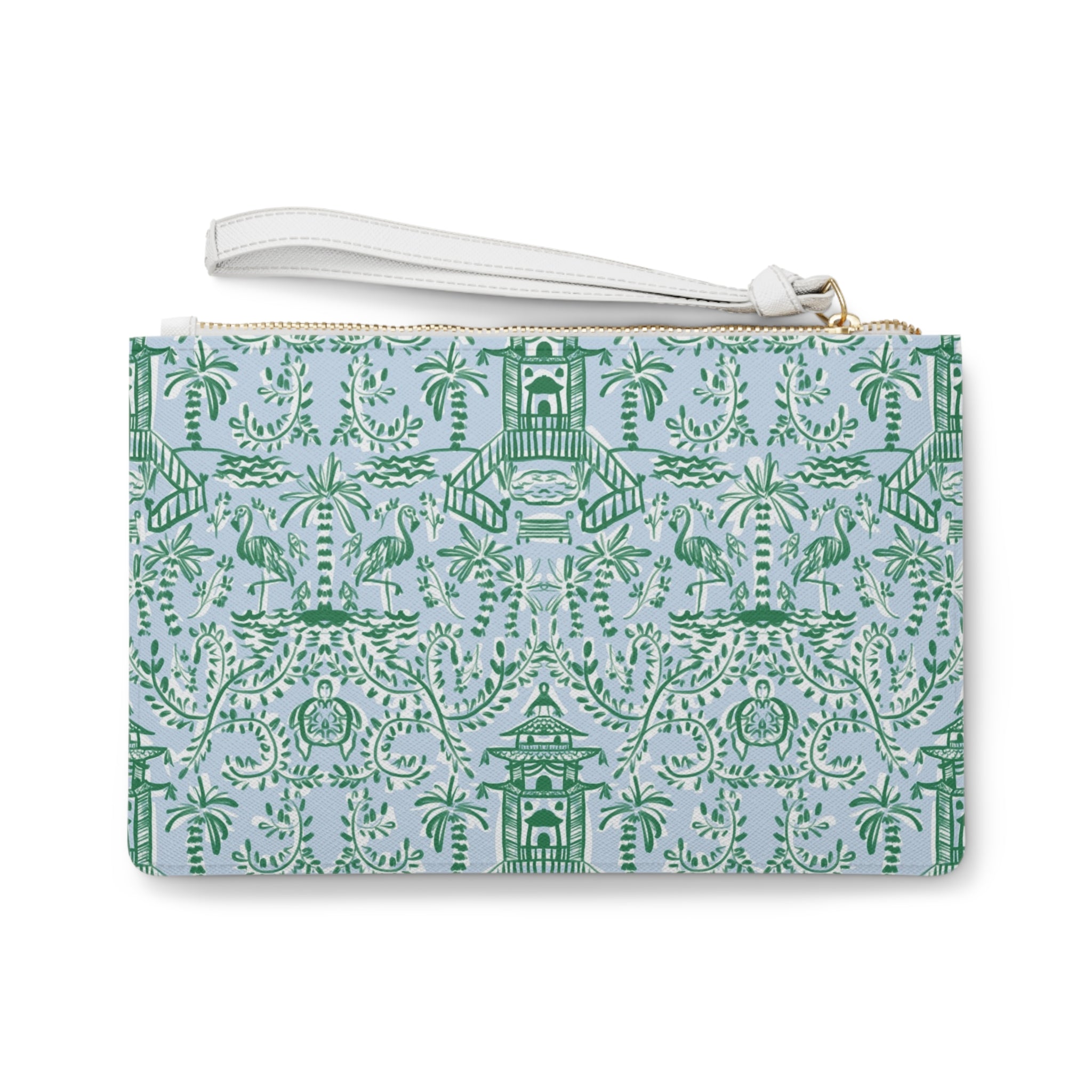 Chinoiserie Palms Striped Monogrammed Mahjong Card Holder