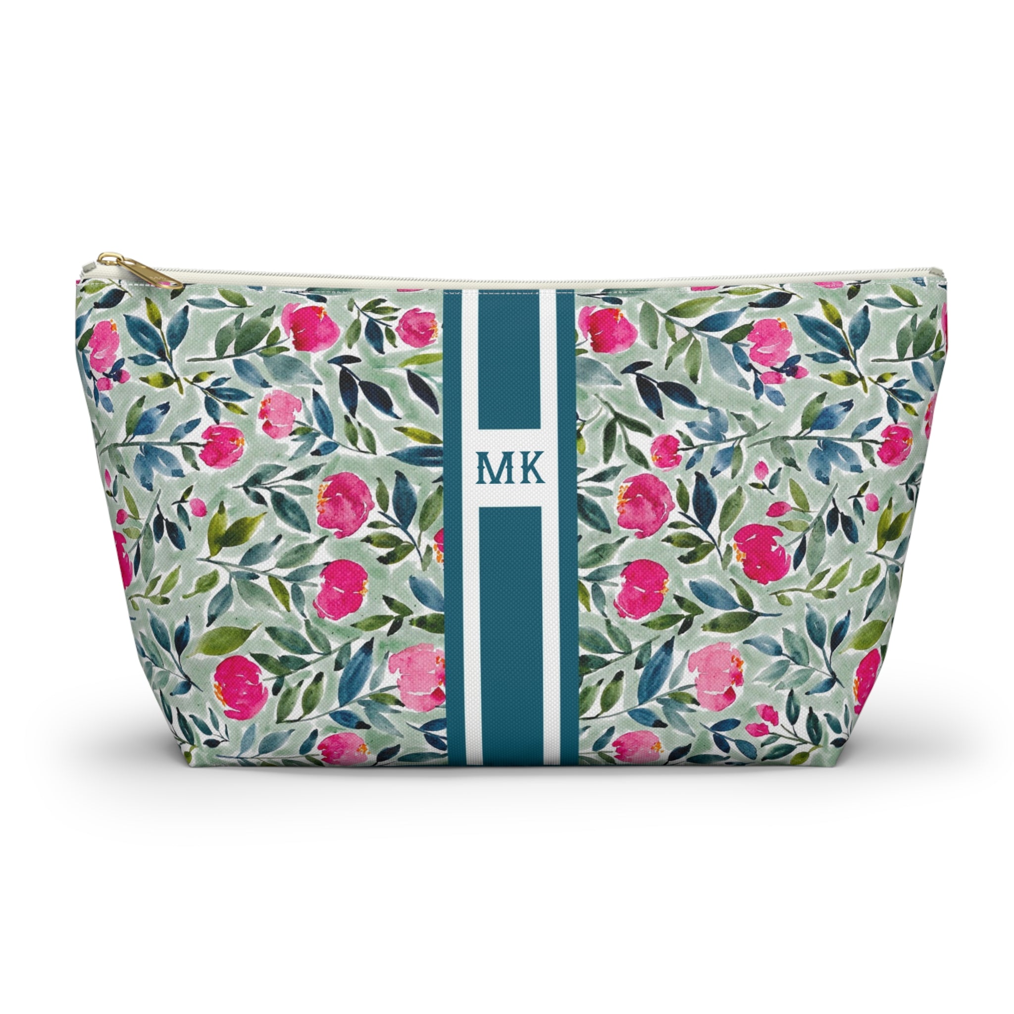 Flora Striped Monogrammed Mahjong Tile Pouch