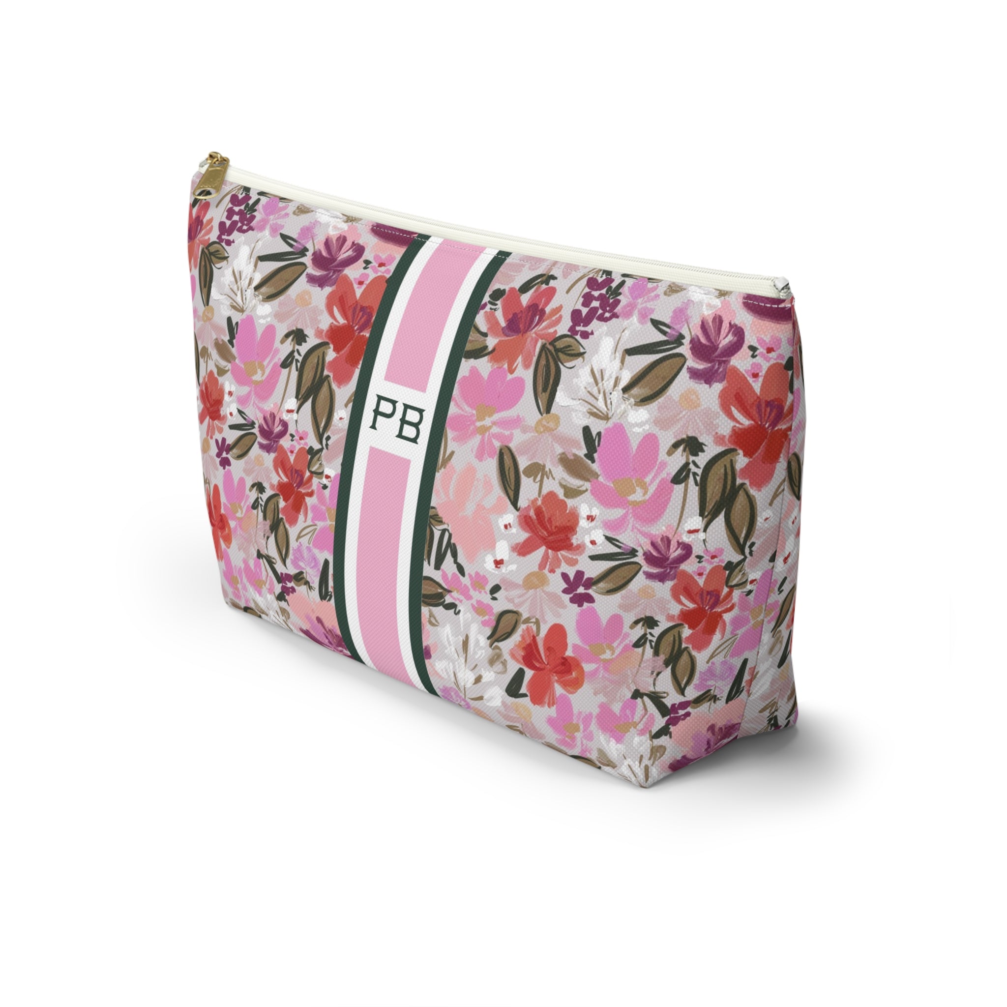 Mallard Manor Striped Monogrammed Mahjong Tile Pouch