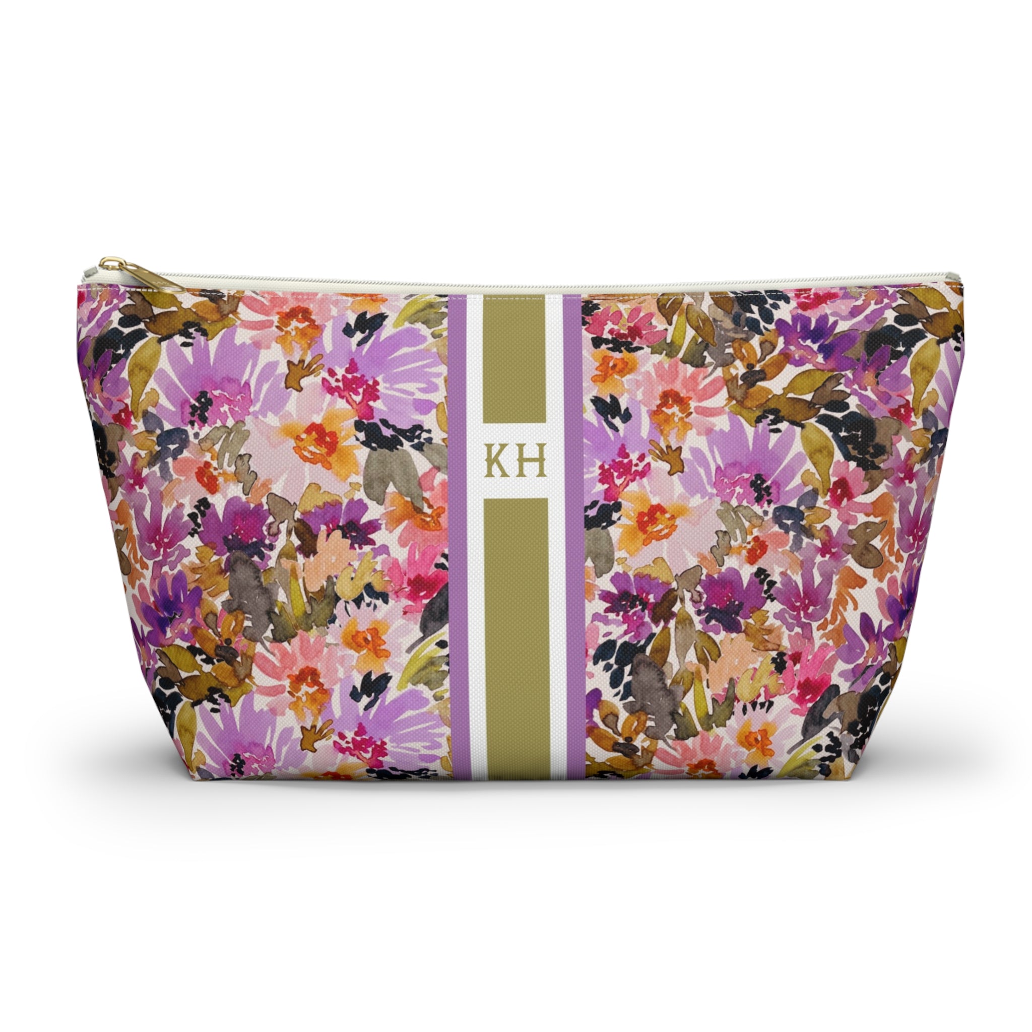 Mabel Striped Monogrammed Mahjong Tile Pouch