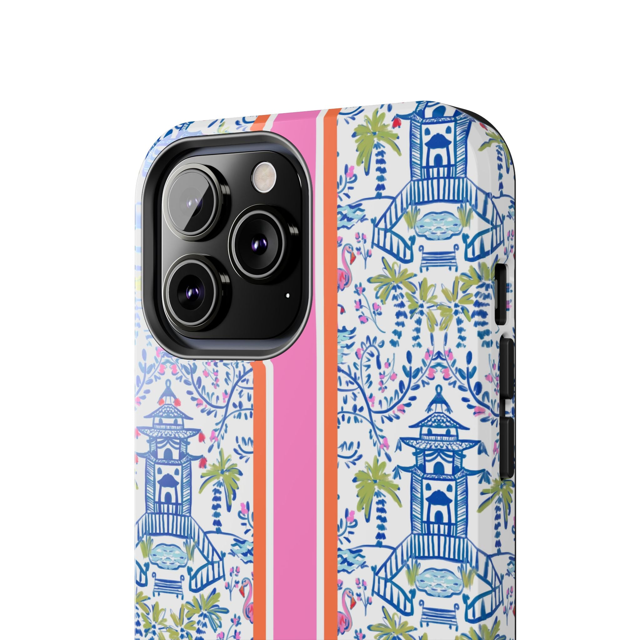 Colorful Chinoiserie Monogrammed Tough Phone Case