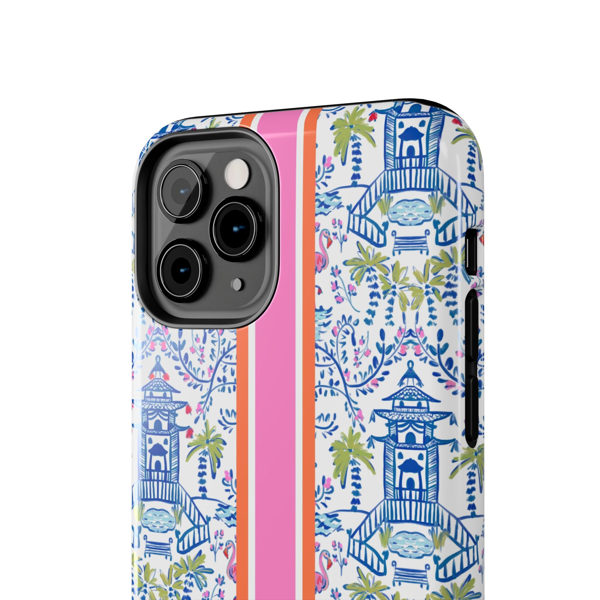Colorful Chinoiserie Monogrammed Tough Phone Case