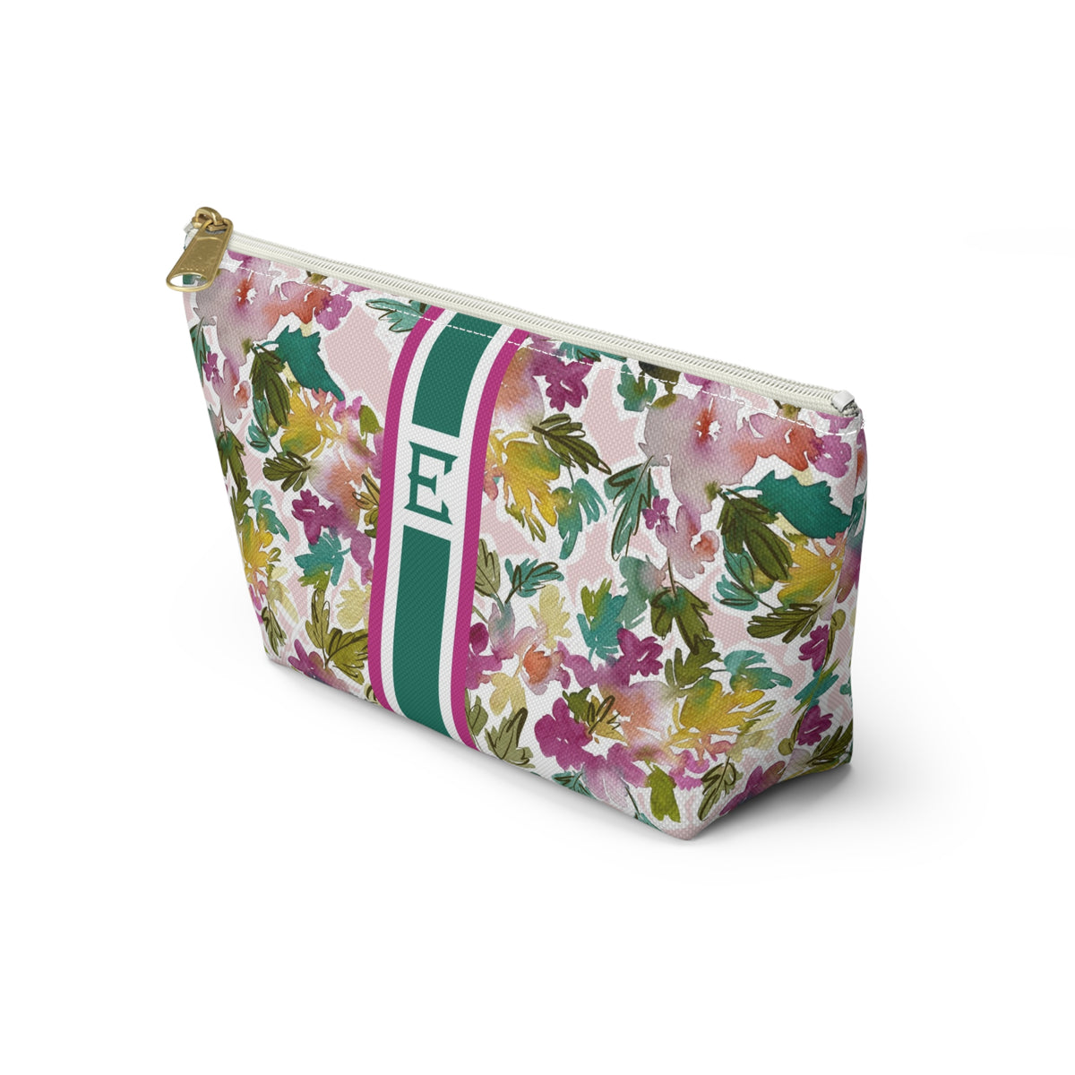 Daphne Striped Monogrammed Pouch