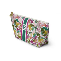 Daphne Striped Monogrammed Pouch
