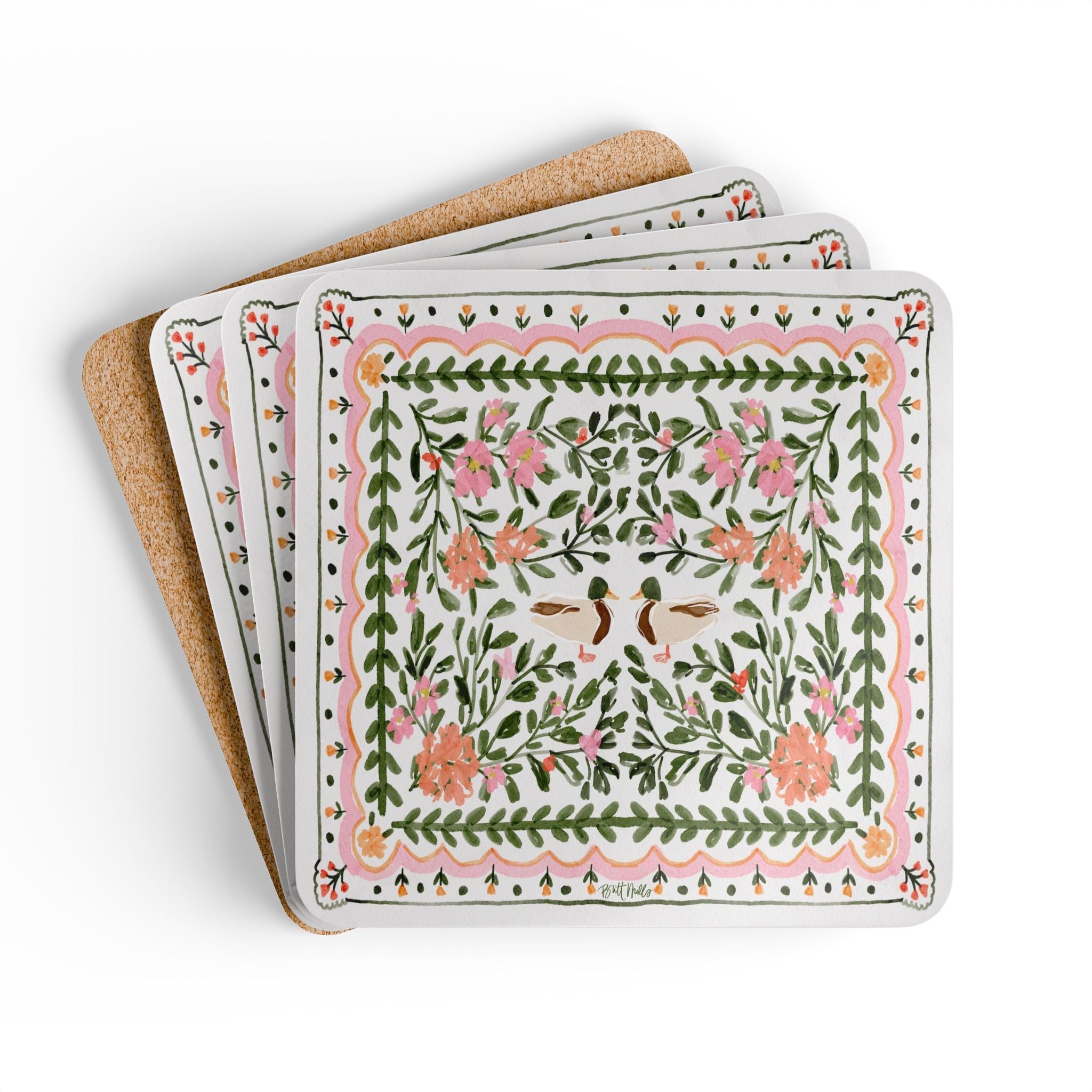 Walk in the Park Mahjong Mat Art Coaster Set (Set of 4)