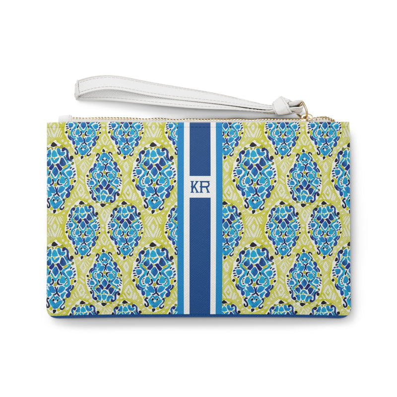 Boho Garden Striped Monogrammed Mahjong Card Pouch