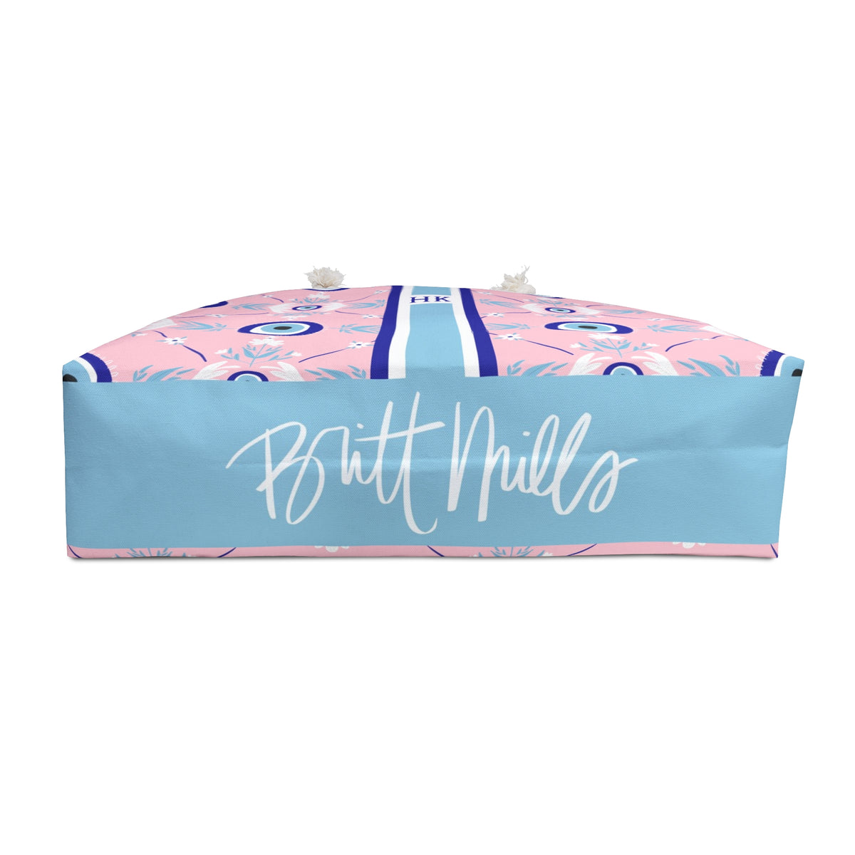 Evil Eye Striped Monogrammed Mahjong Bag