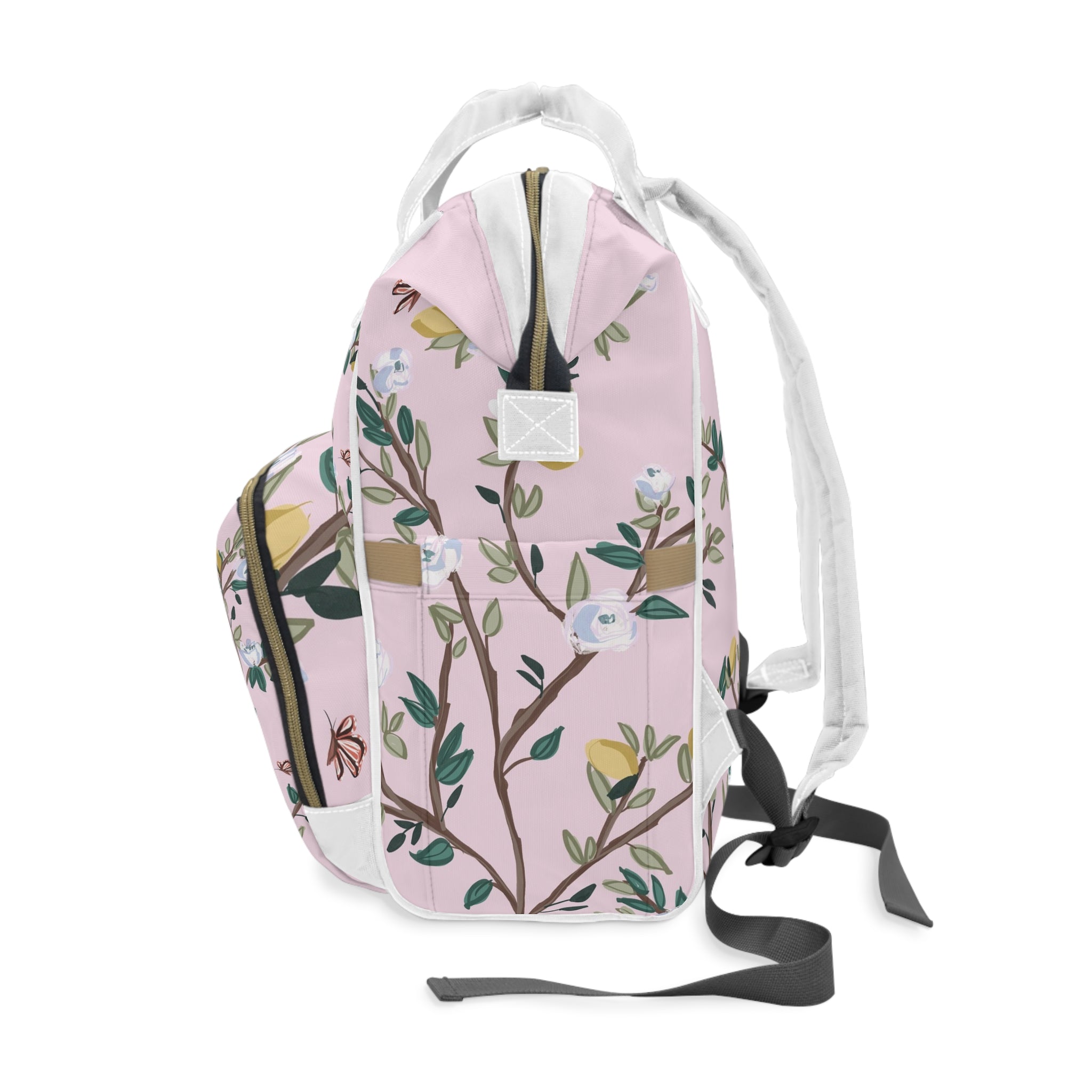 Blossom Garden Monogrammed Nylon Waterproof Diaper Backpack