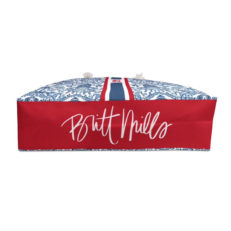 Palm Beach II Striped Monogrammed Carry-All Tote