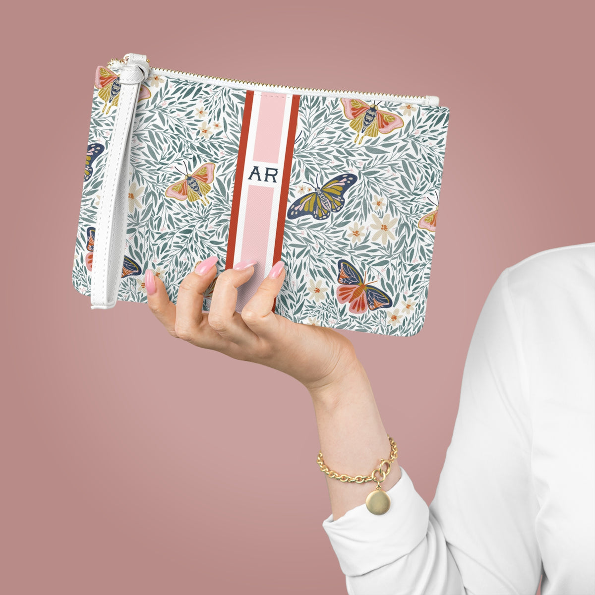 Huntley Striped Monogrammed Mahjong Card Holder