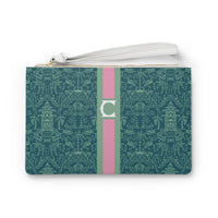 Palm Beach (Teal) Striped Monogrammed Mahjong Card Holder