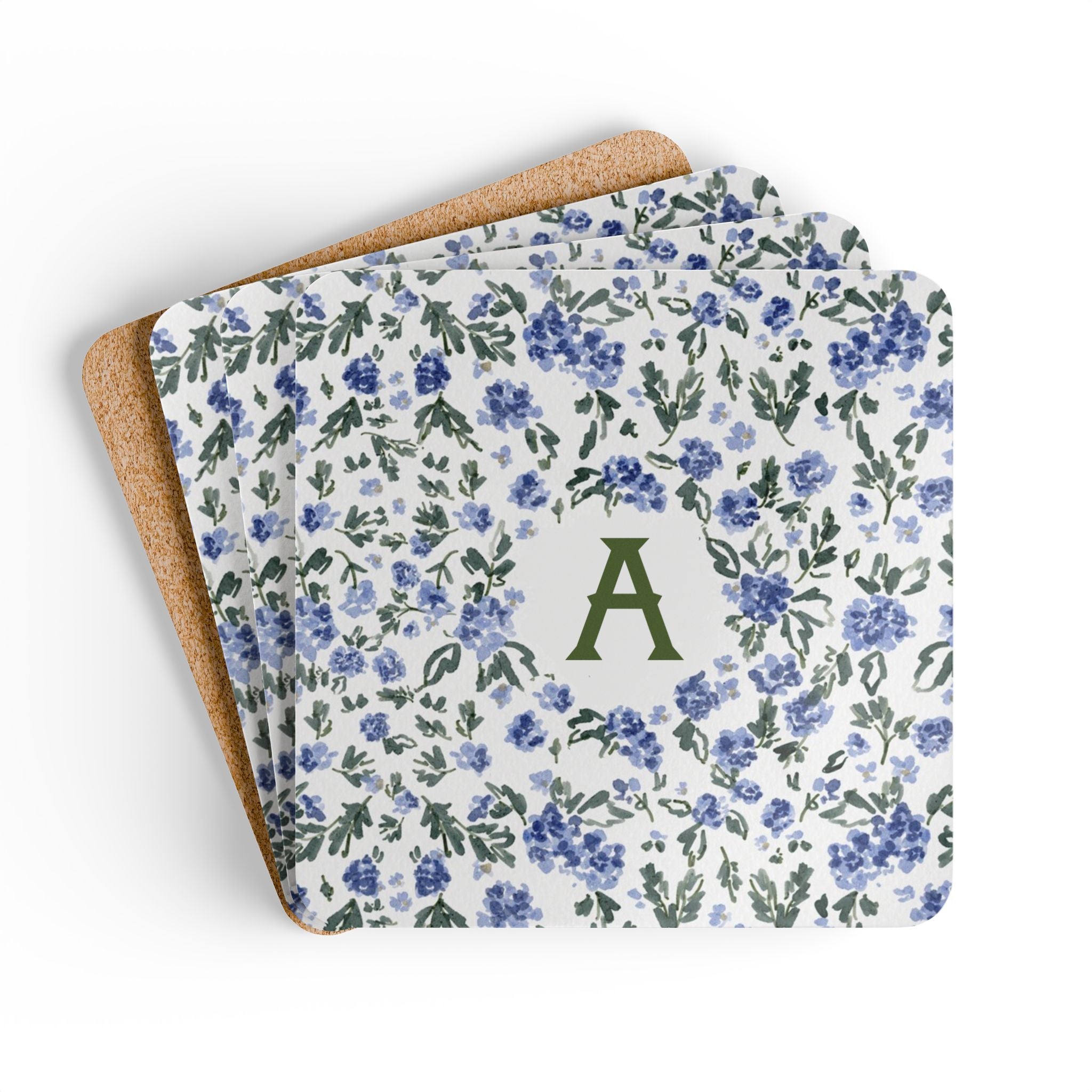English Countryside Monogrammed Coaster Set (Set of 4)