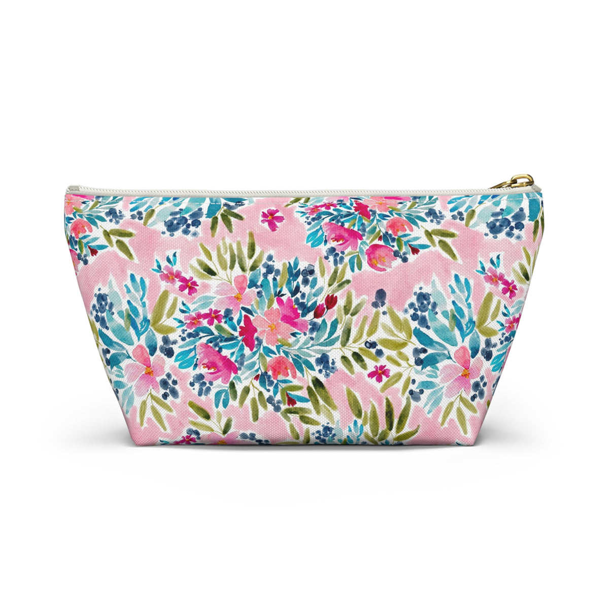 Aria Pink Striped Monogrammed Pouch