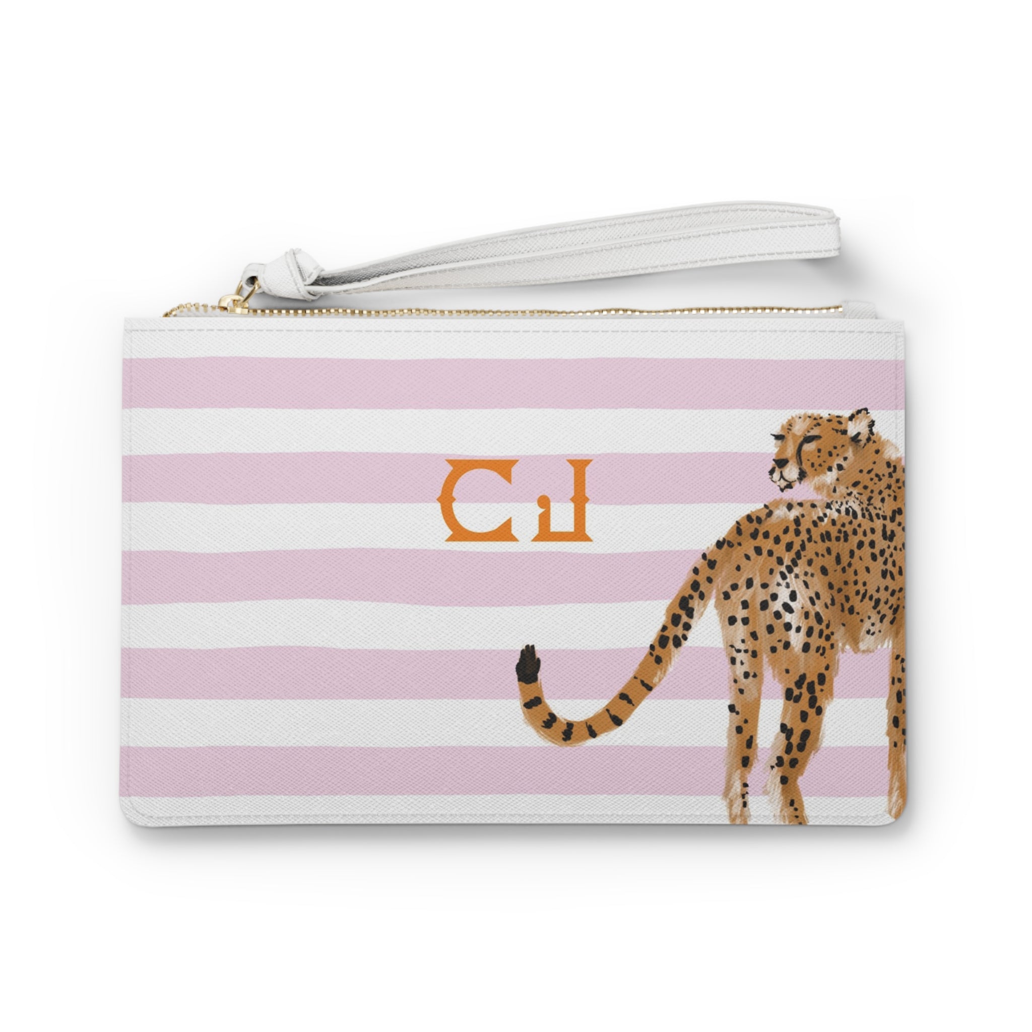 Preppy Cheetah (Pink) Monogrammed Mahjong Card Holder