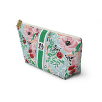 Colette Striped Monogrammed Pouch