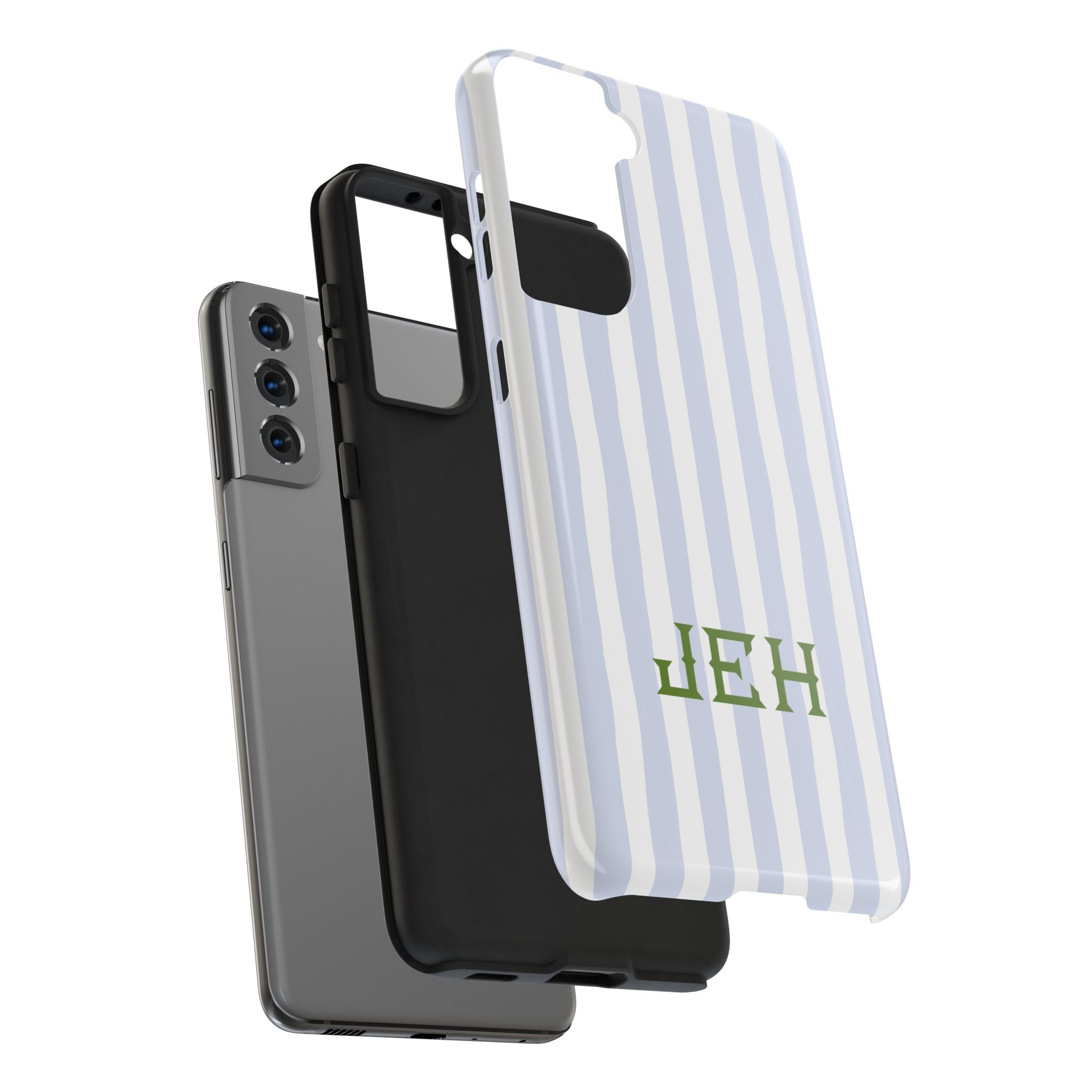 Seaside Stripes Monogrammed Tough Phone Case