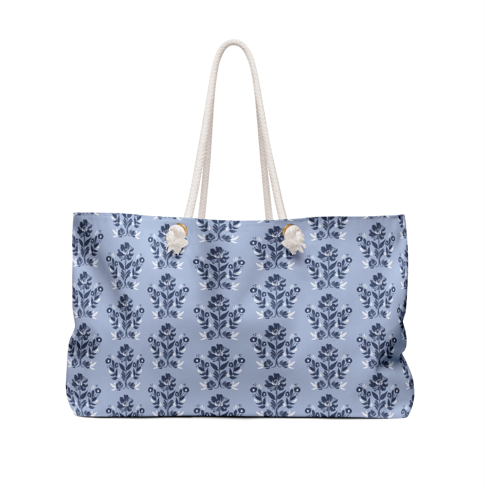 Evangeline Blue Striped Monogrammed Mahjong Bag