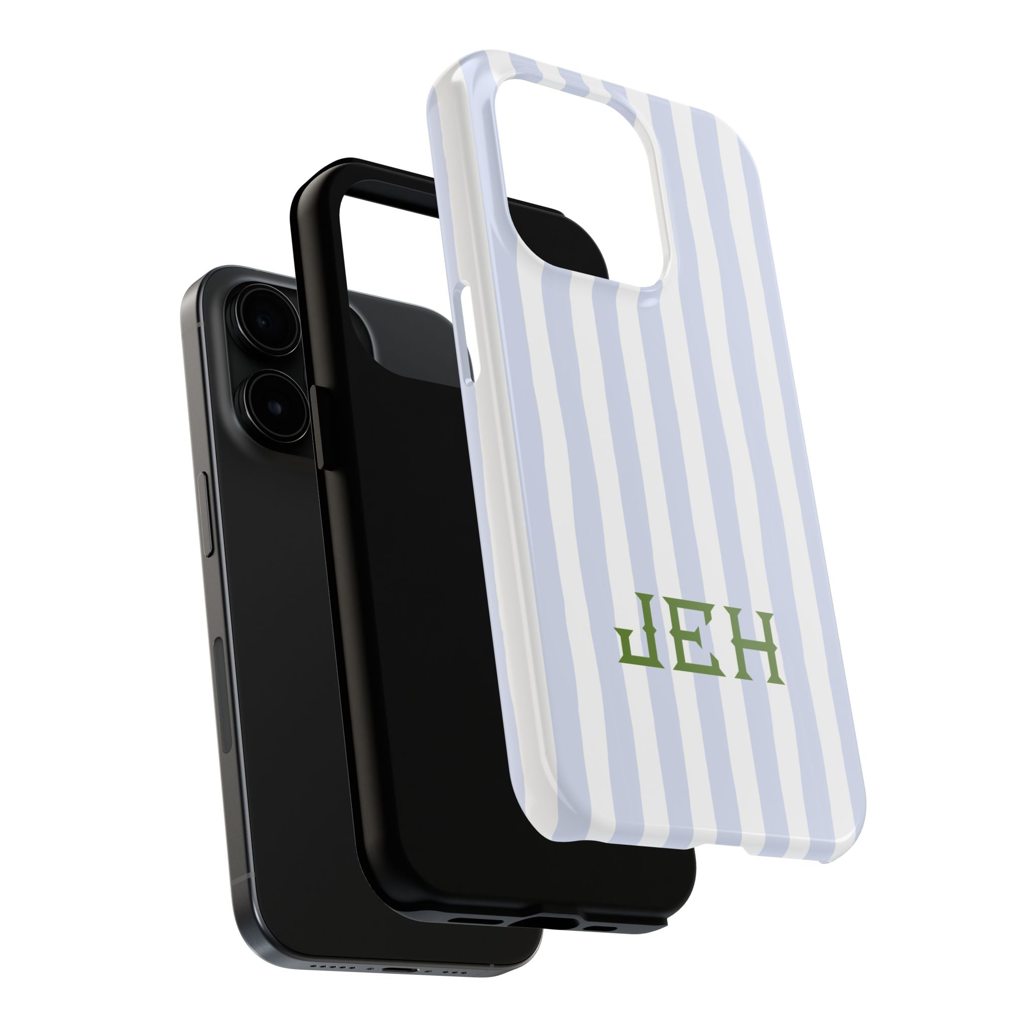 Seaside Stripes Monogrammed Tough Phone Case