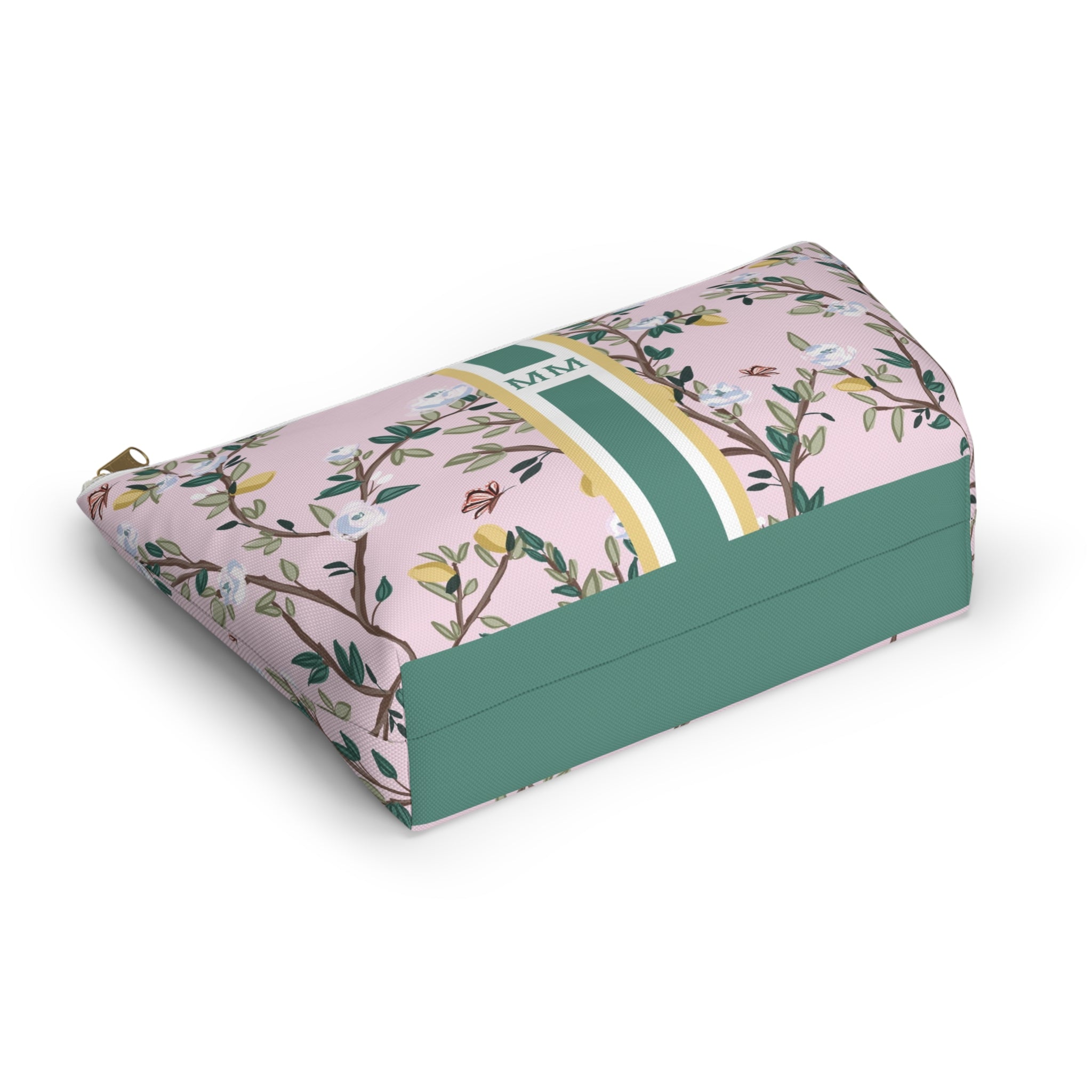 Blossom Garden Striped Monogrammed Mahjong Tile Pouch