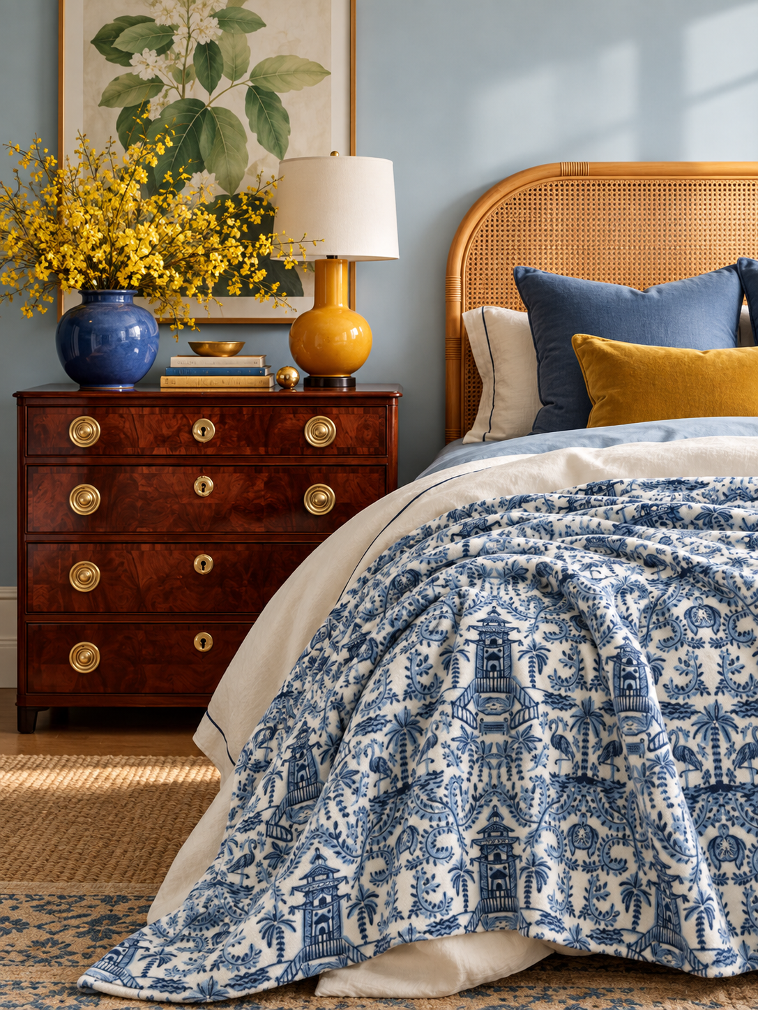Palm Beach Velveteen Throw Blanket