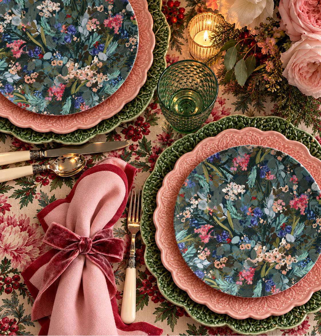 Winter Berry Dinnerware & Platter Collection (Unbreakable and BPA-free)