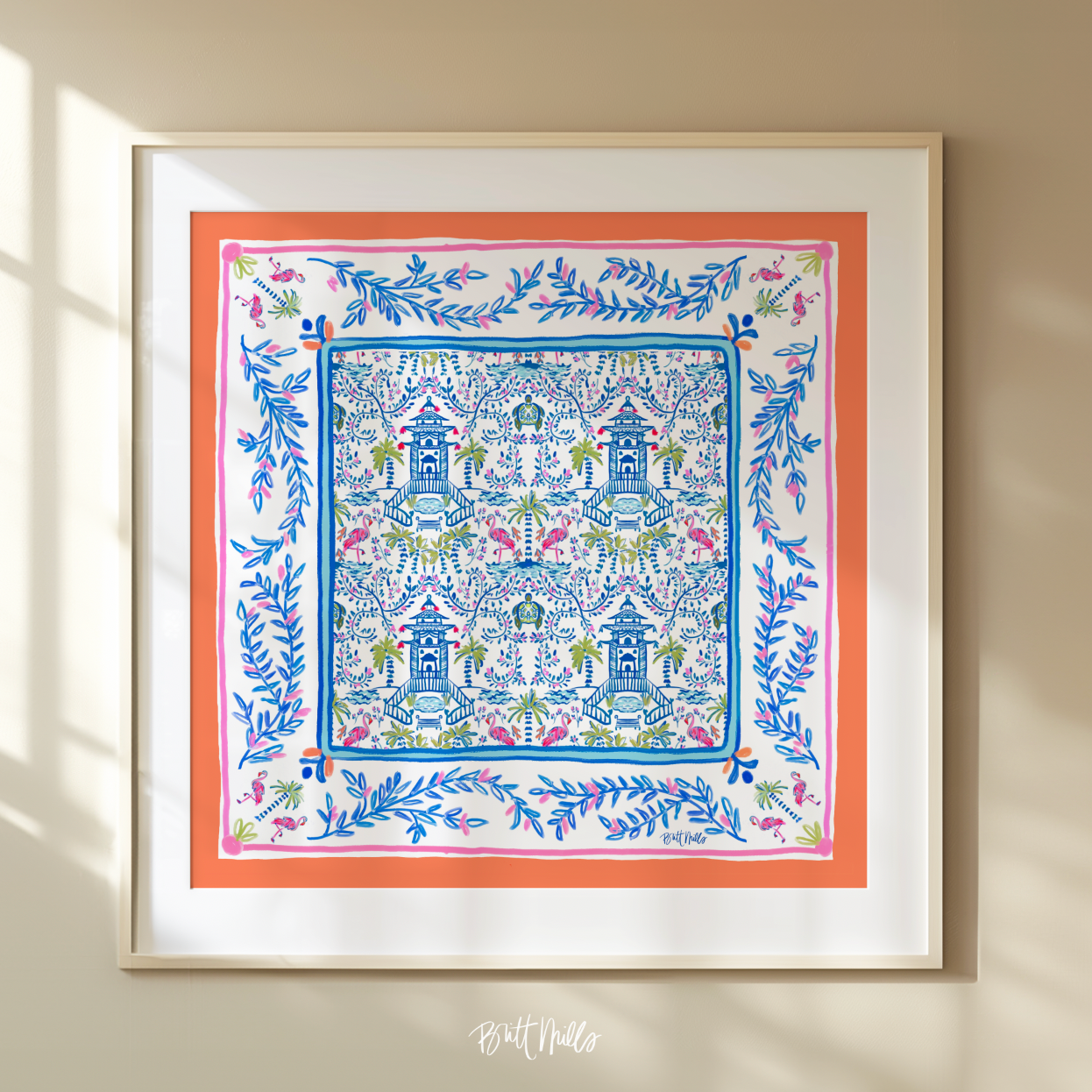 Colorful Chinoiserie Mahjong Mat Art Print
