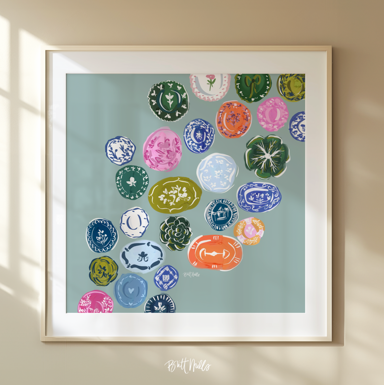 Willow Mahjong Mat Art Print