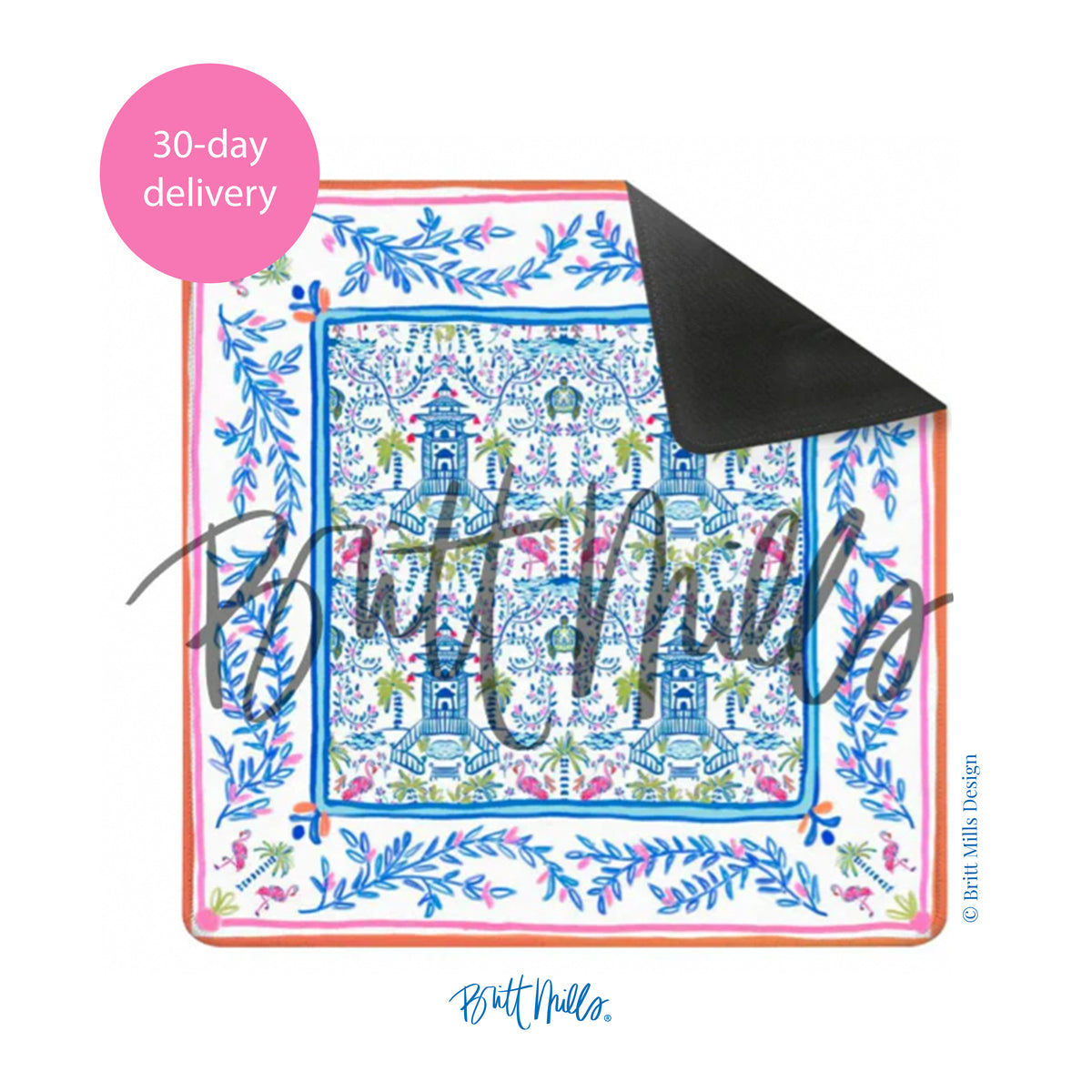 Colorful Chinoiserie Mahjong Mat (Non-Neoprene)