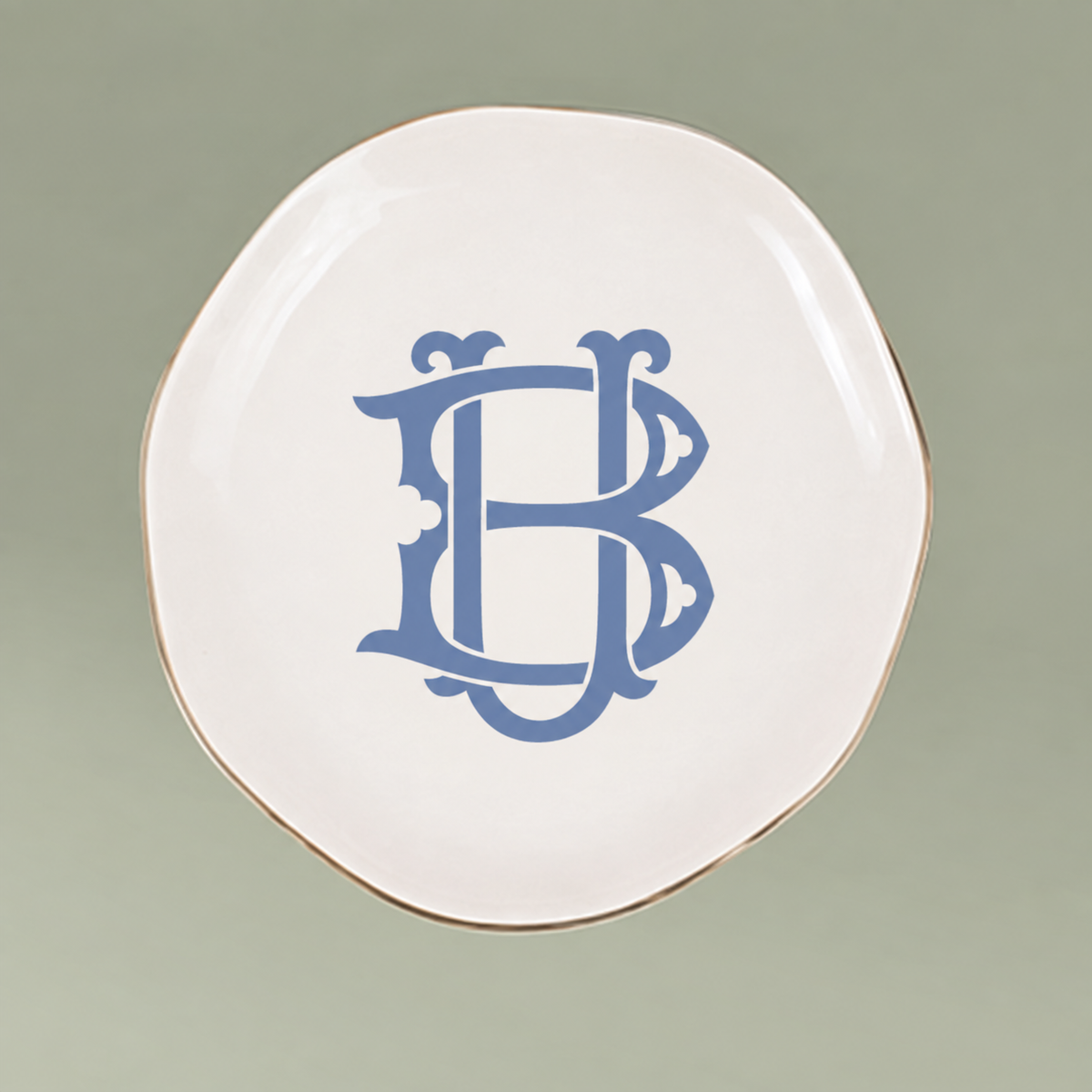 Interlocking Monogrammed Ceramic Tray