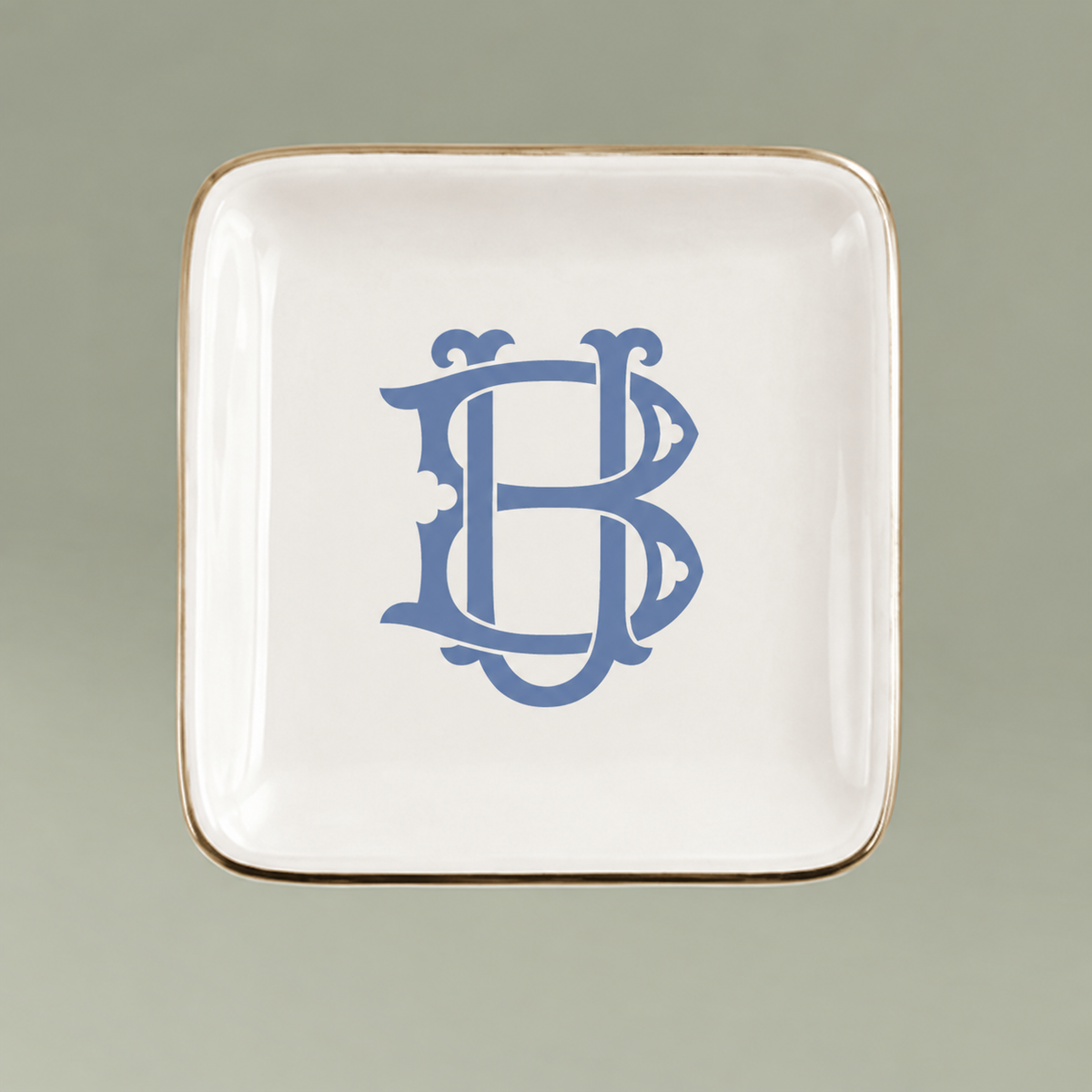 Interlocking Monogrammed Ceramic Tray