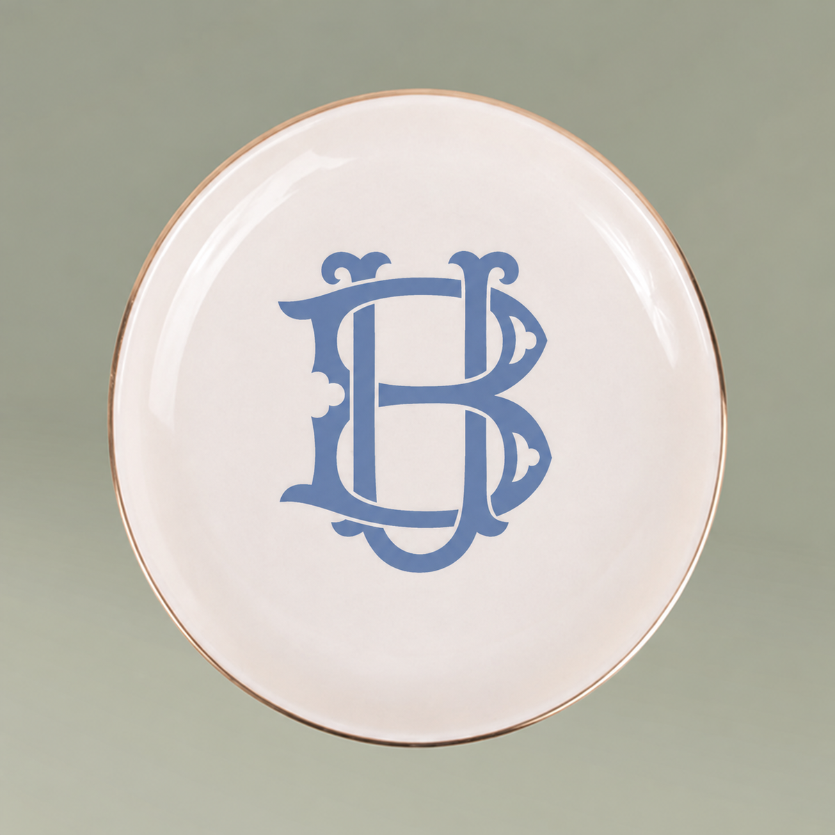 Interlocking Monogrammed Ceramic Tray
