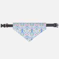 Colorful Coastal Chinoiserie Pet Bandana Collar