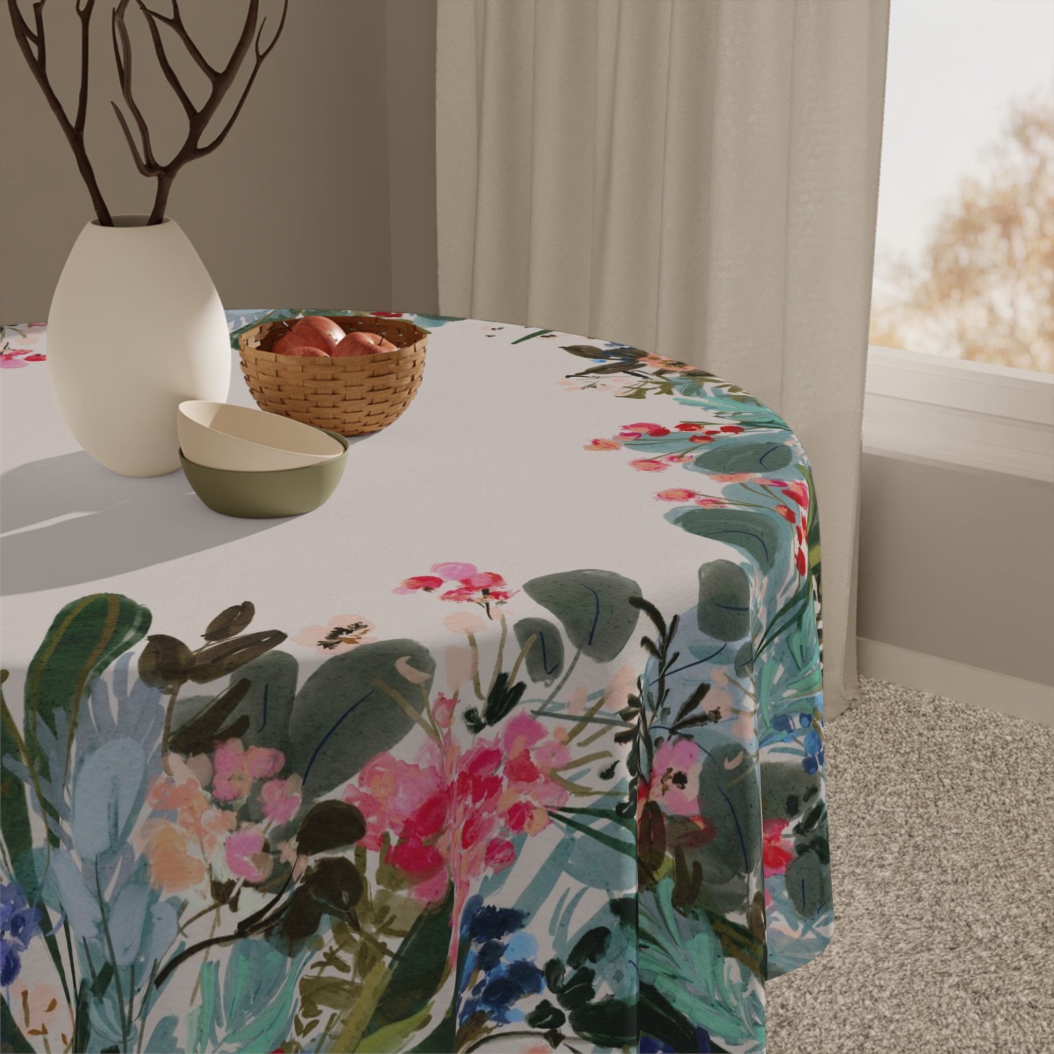 Winter Berry Square Tablecloth