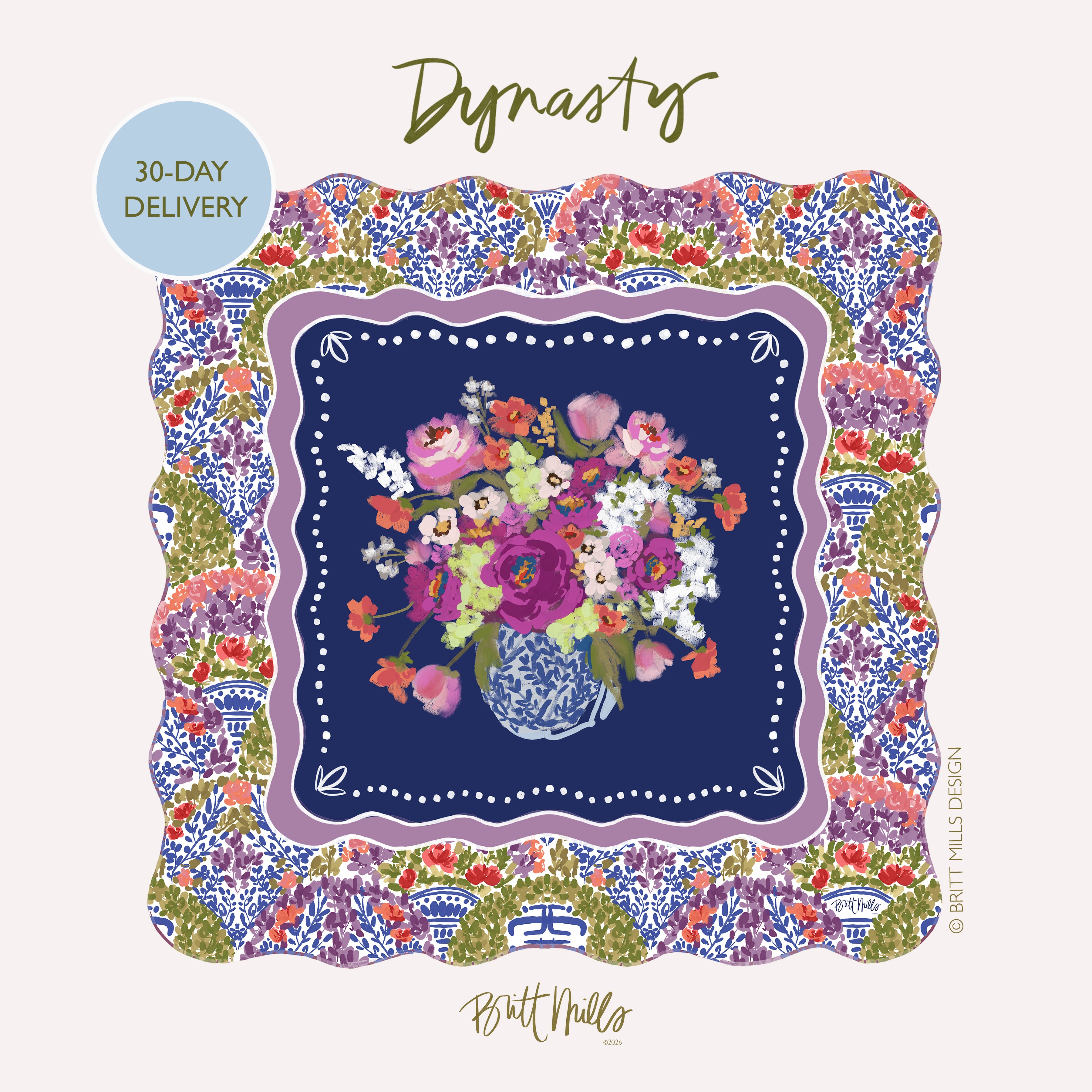 Dynasty Scalloped-Edge Mahjong Mat (Non-Neoprene)