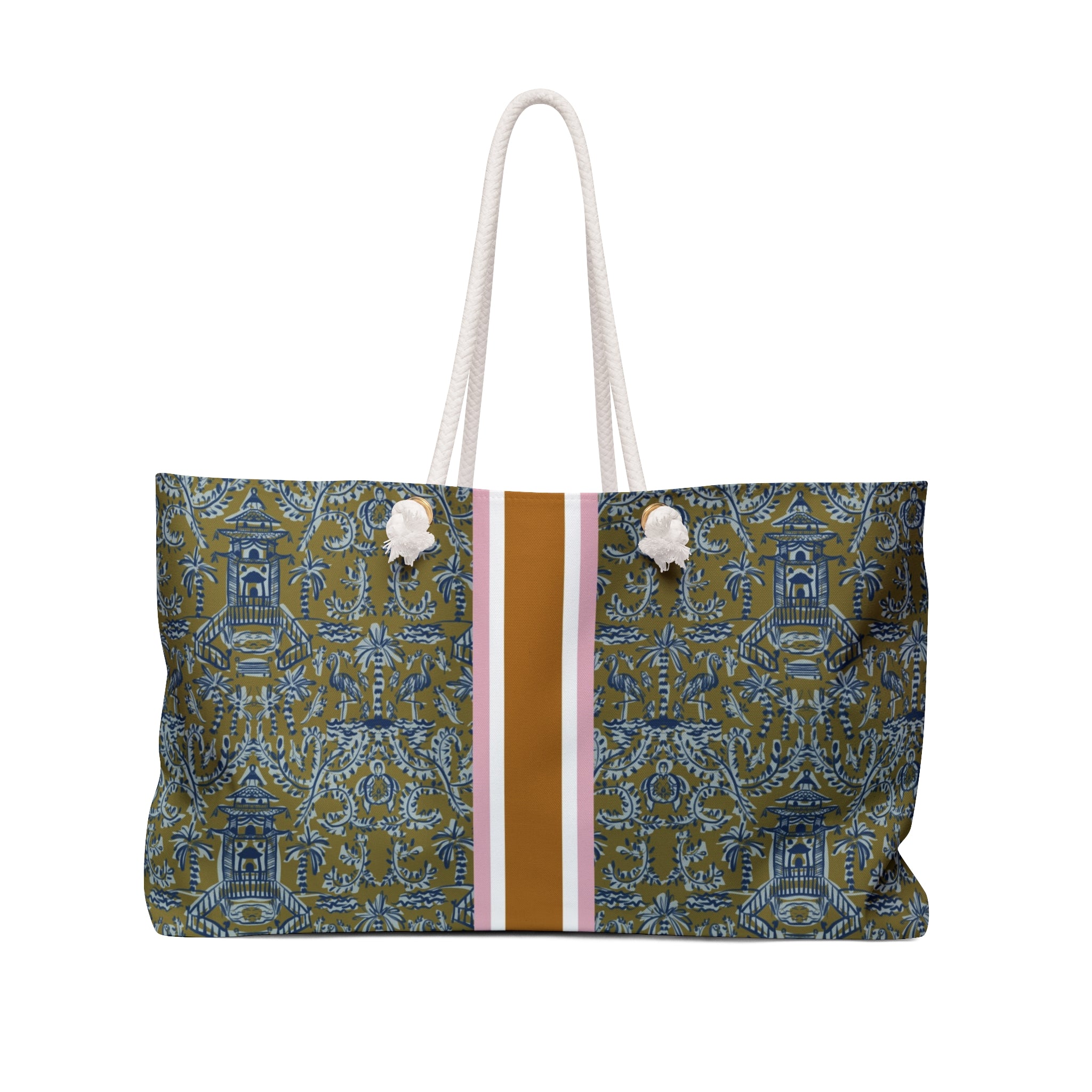 Soirée Stripe Monogrammed Mahjong Bag