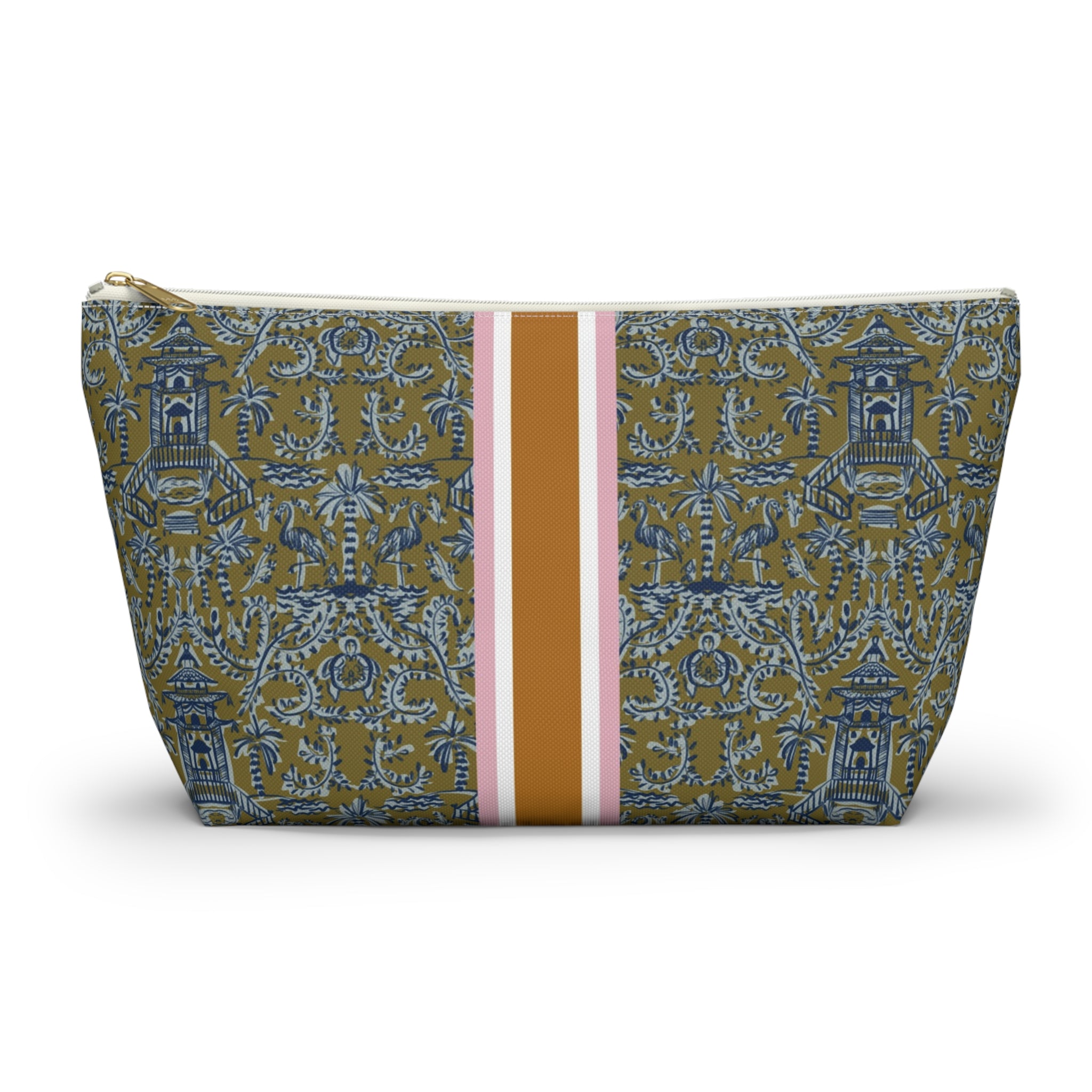 Soirée Striped Monogrammed Mahjong Tile Pouch