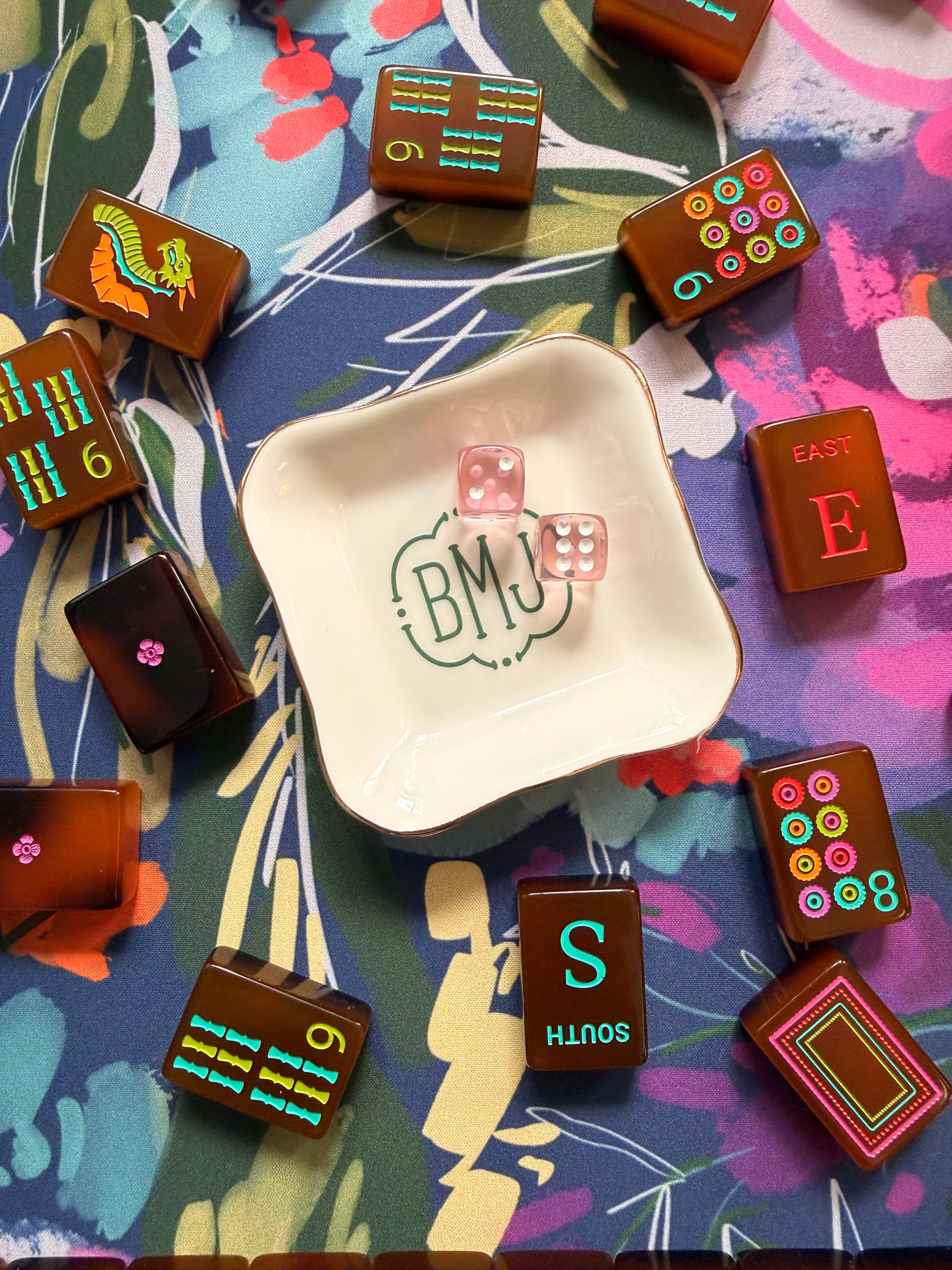 Classic Monogrammed Ceramic Tray