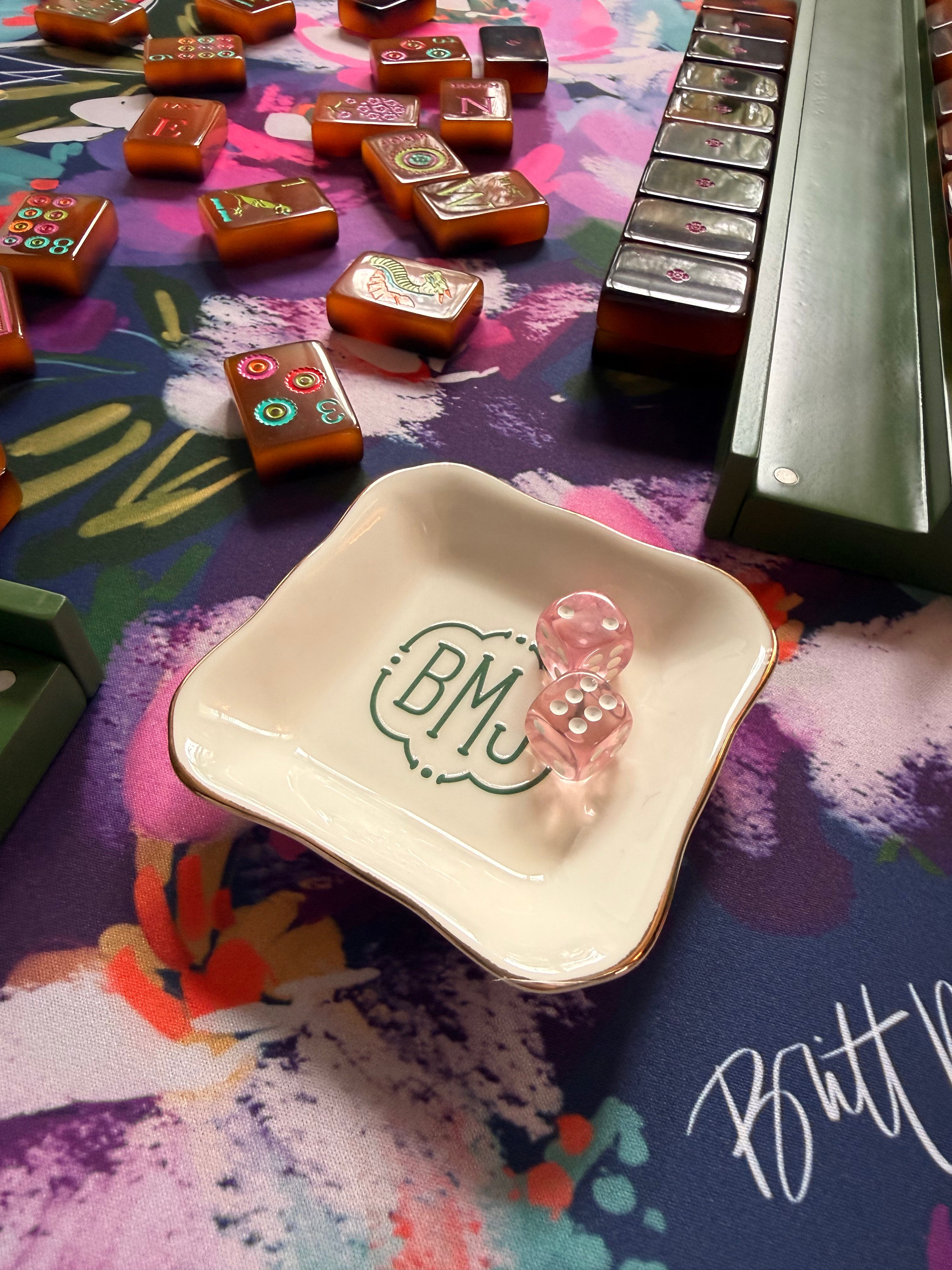 Classic Monogrammed Ceramic Tray