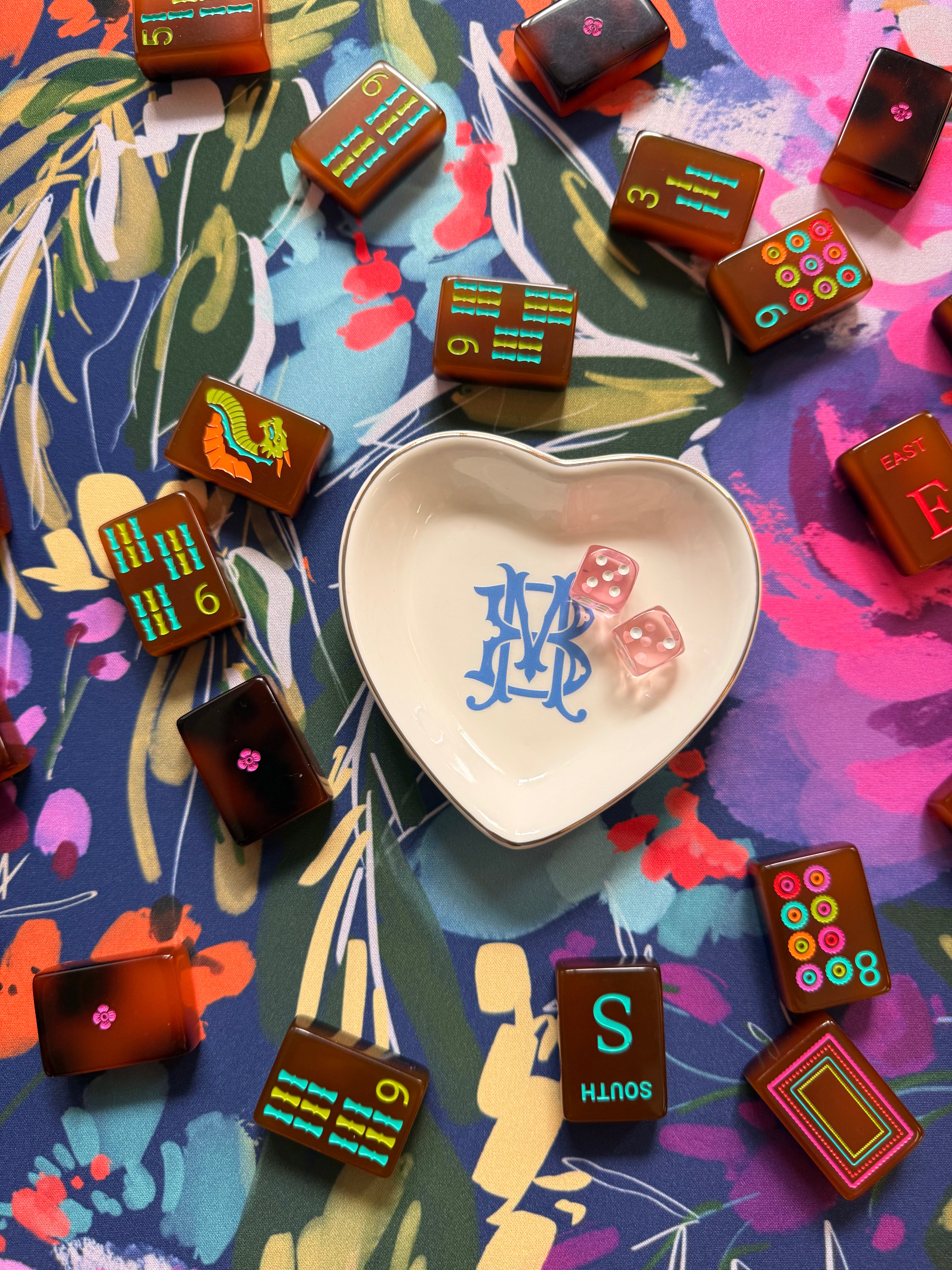 Interlocking Monogrammed Ceramic Tray