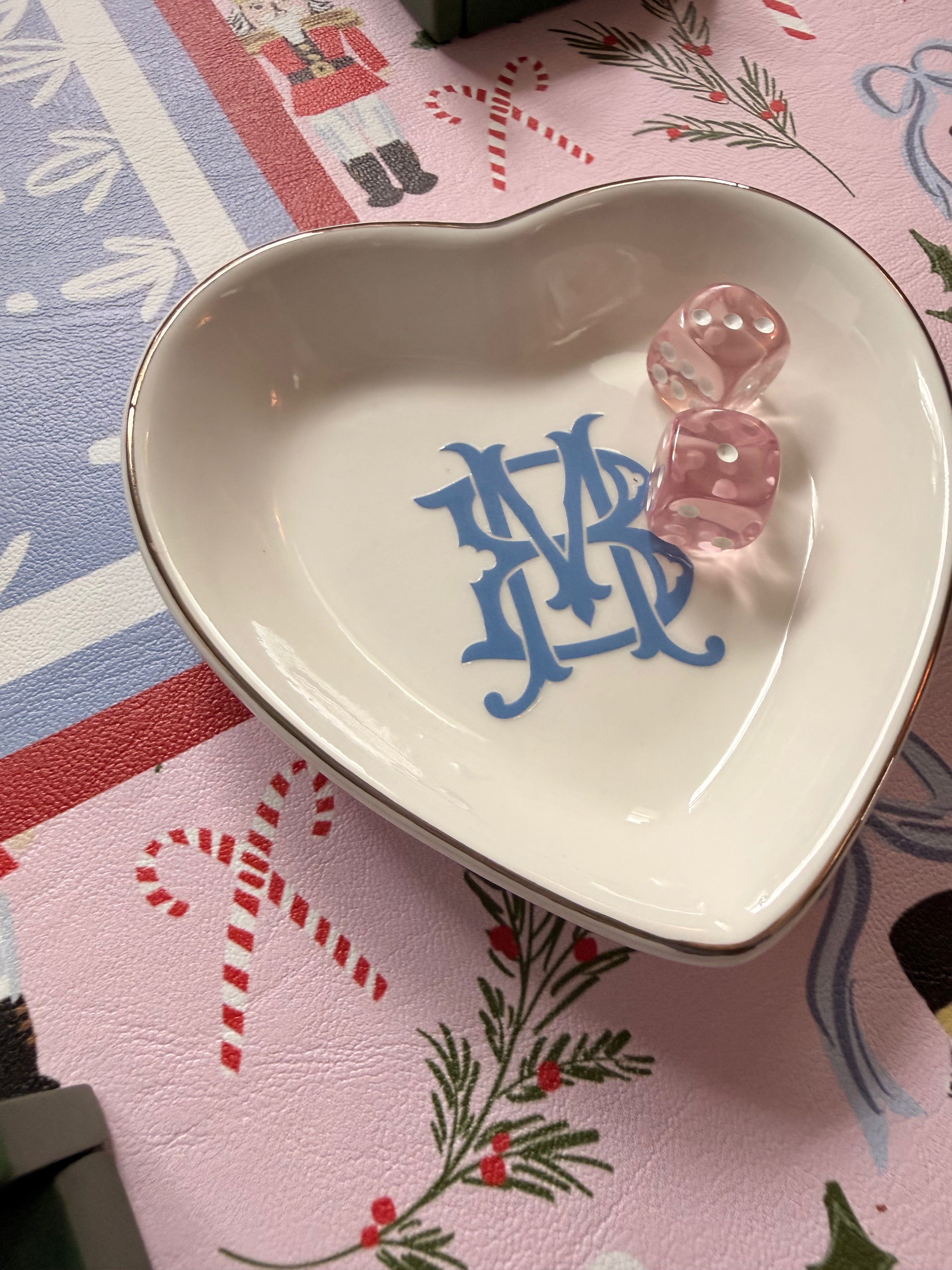 Interlocking Monogrammed Ceramic Tray