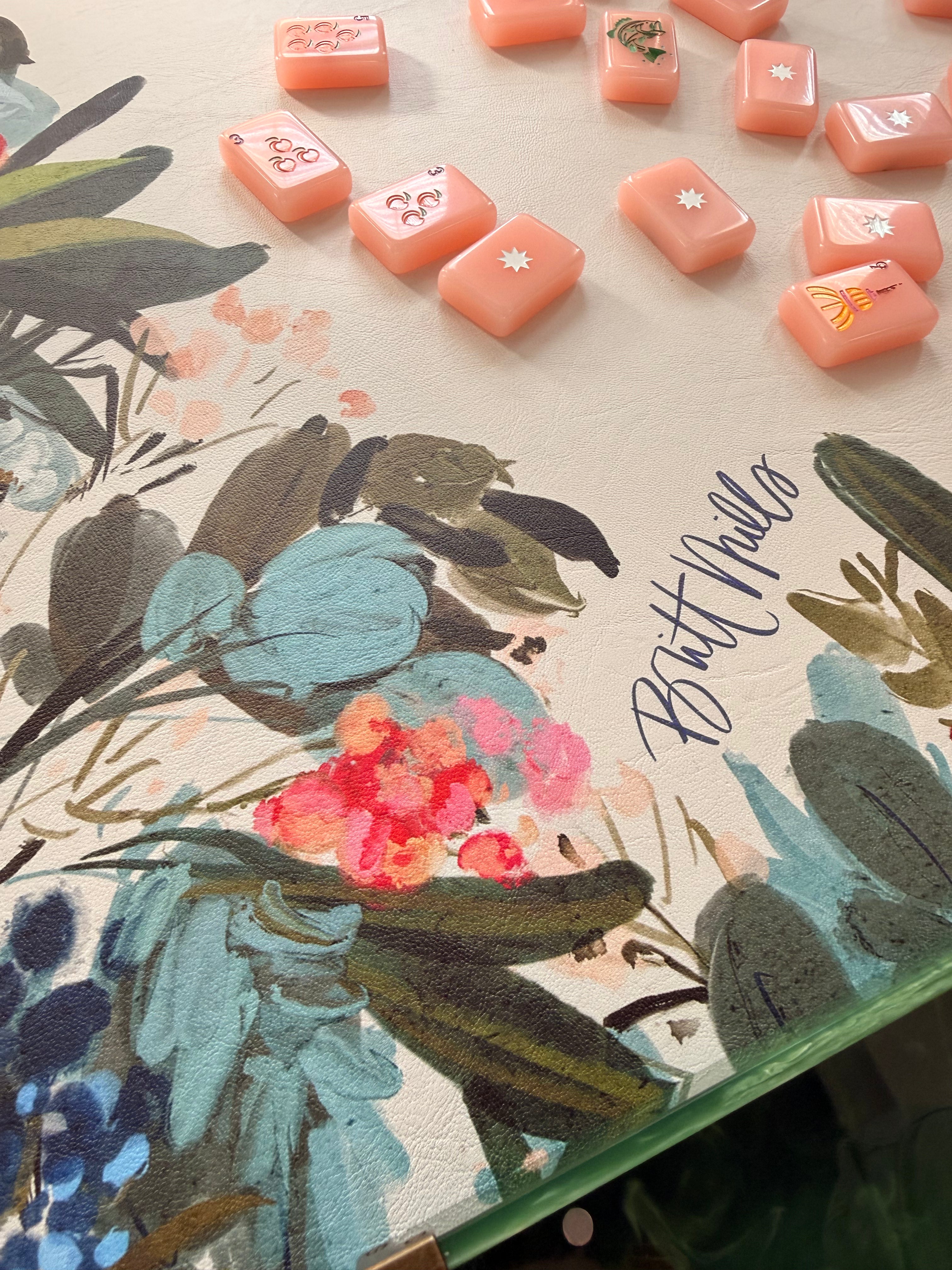 Winter Berry Leatherette Mahjong Mat