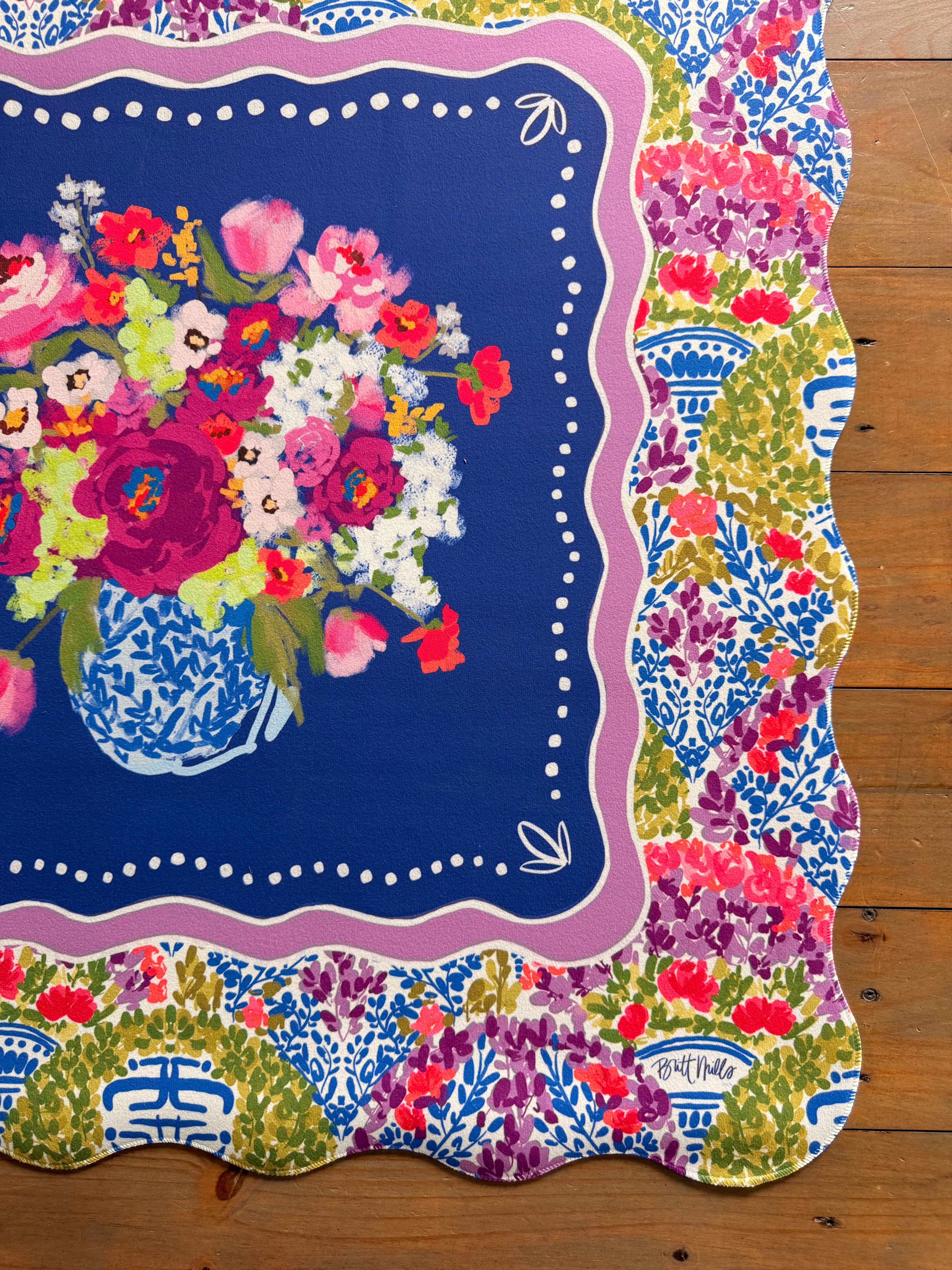 Dynasty Scalloped-Edge Mahjong Mat (Non-Neoprene)