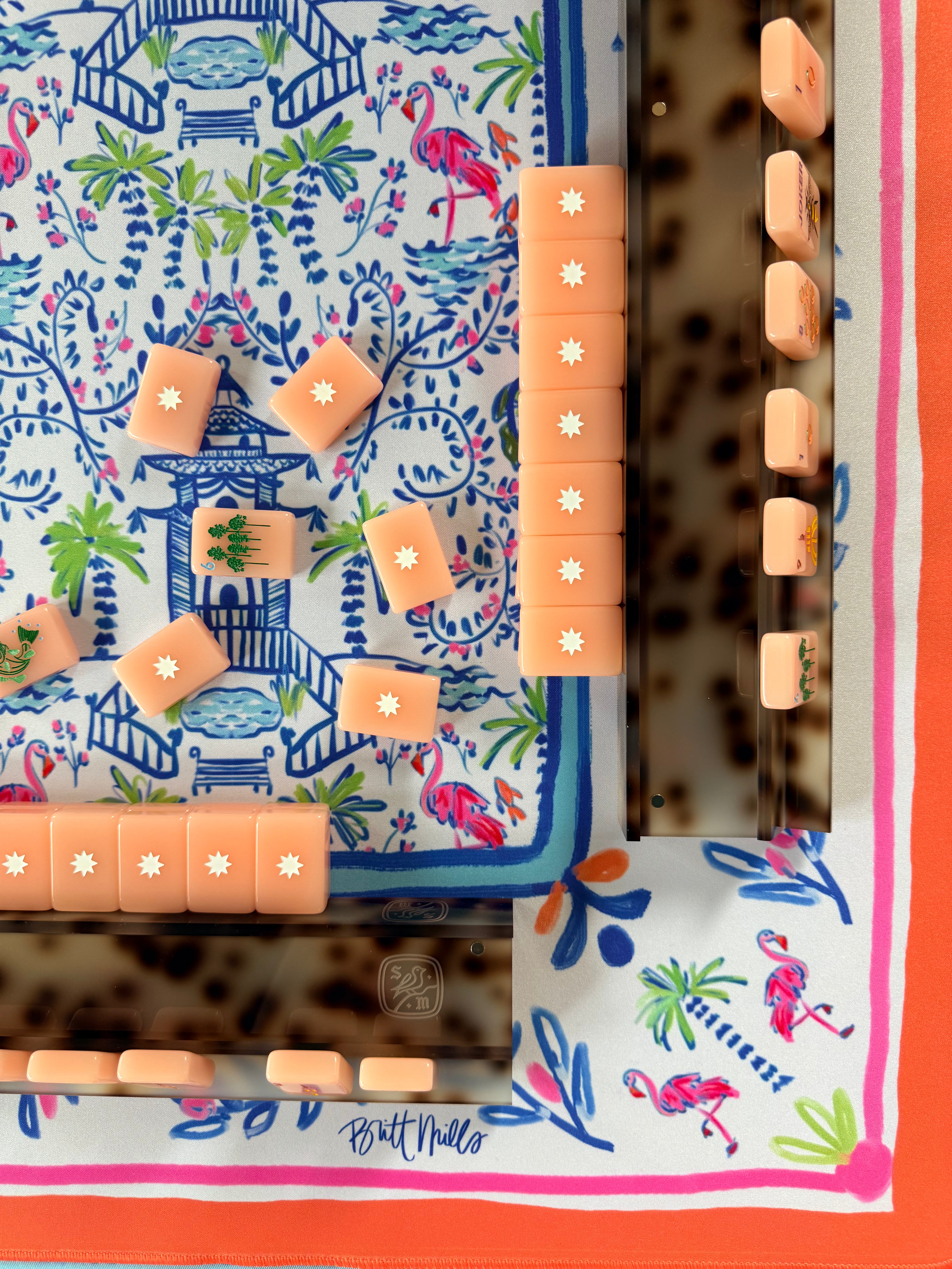 Colorful Chinoiserie Neoprene Mahjong Mat [Restocking Late September]
