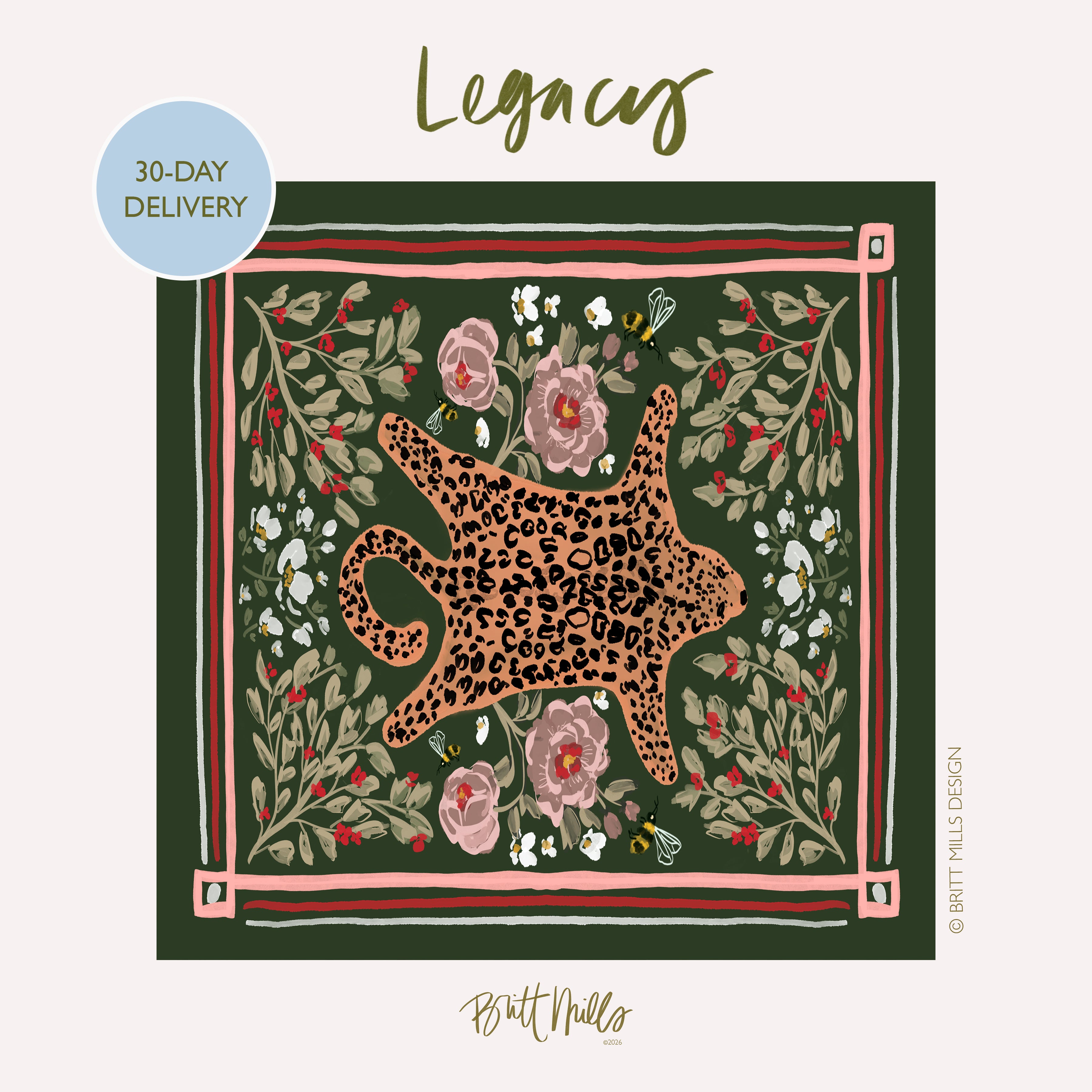 Legacy Mahjong Mat (Non-Neoprene) - Leopard Print Mahjong